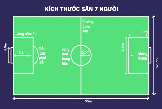 Kích thước sân bóng đá mini 5 7 11 người mới 2021 | Cỏ Nhân Tạo SG