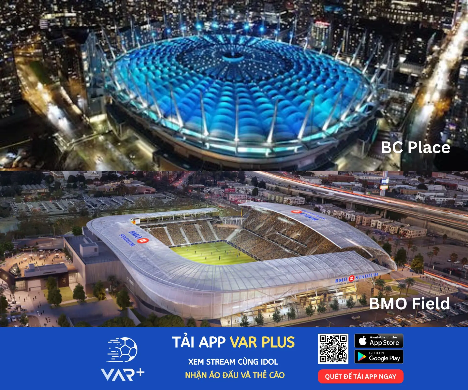 2 sân vận động đăng cai World Cup 2026 tại Canada