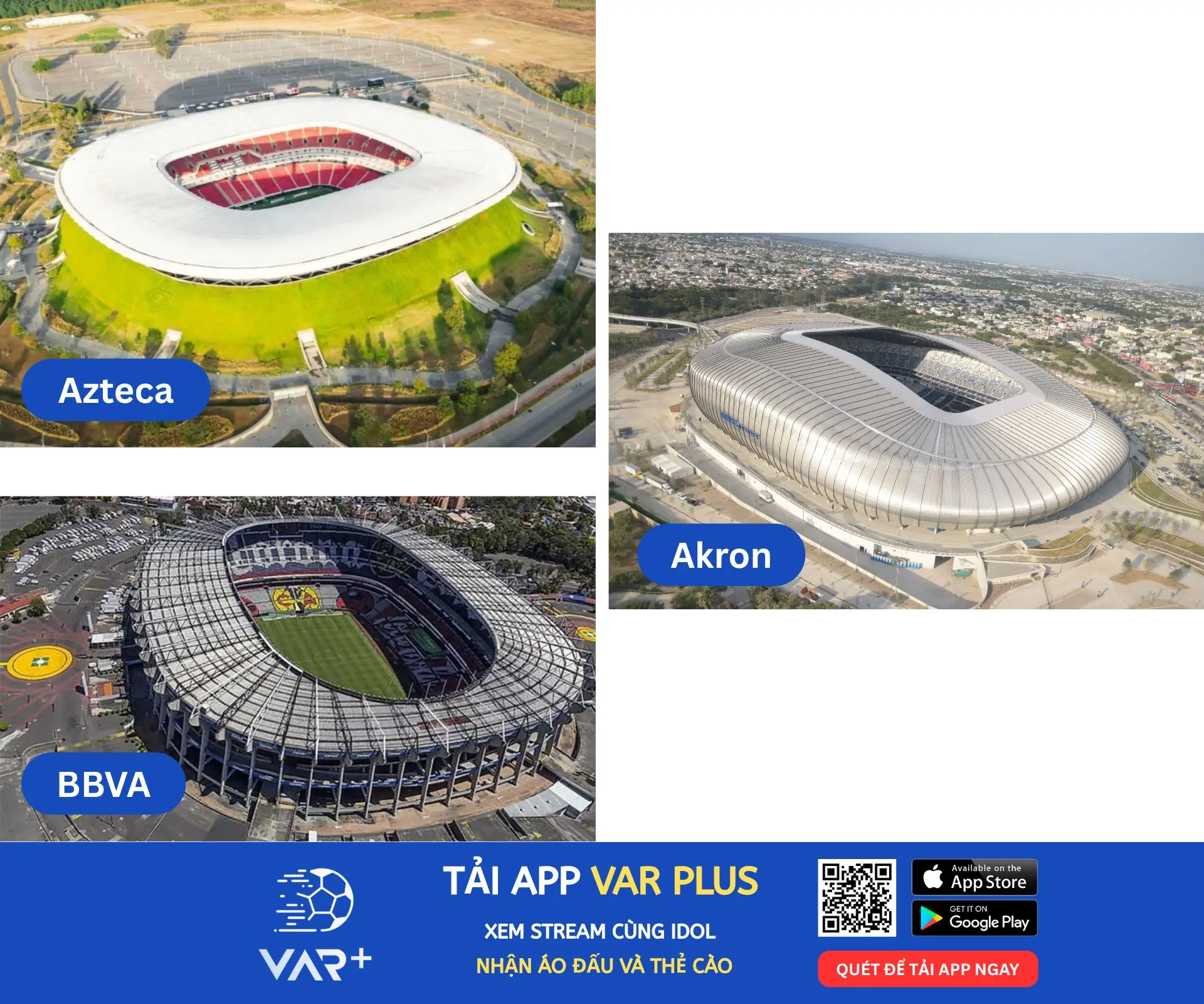 3 sân vận động đăng cai World Cup 2026 tại Mexico