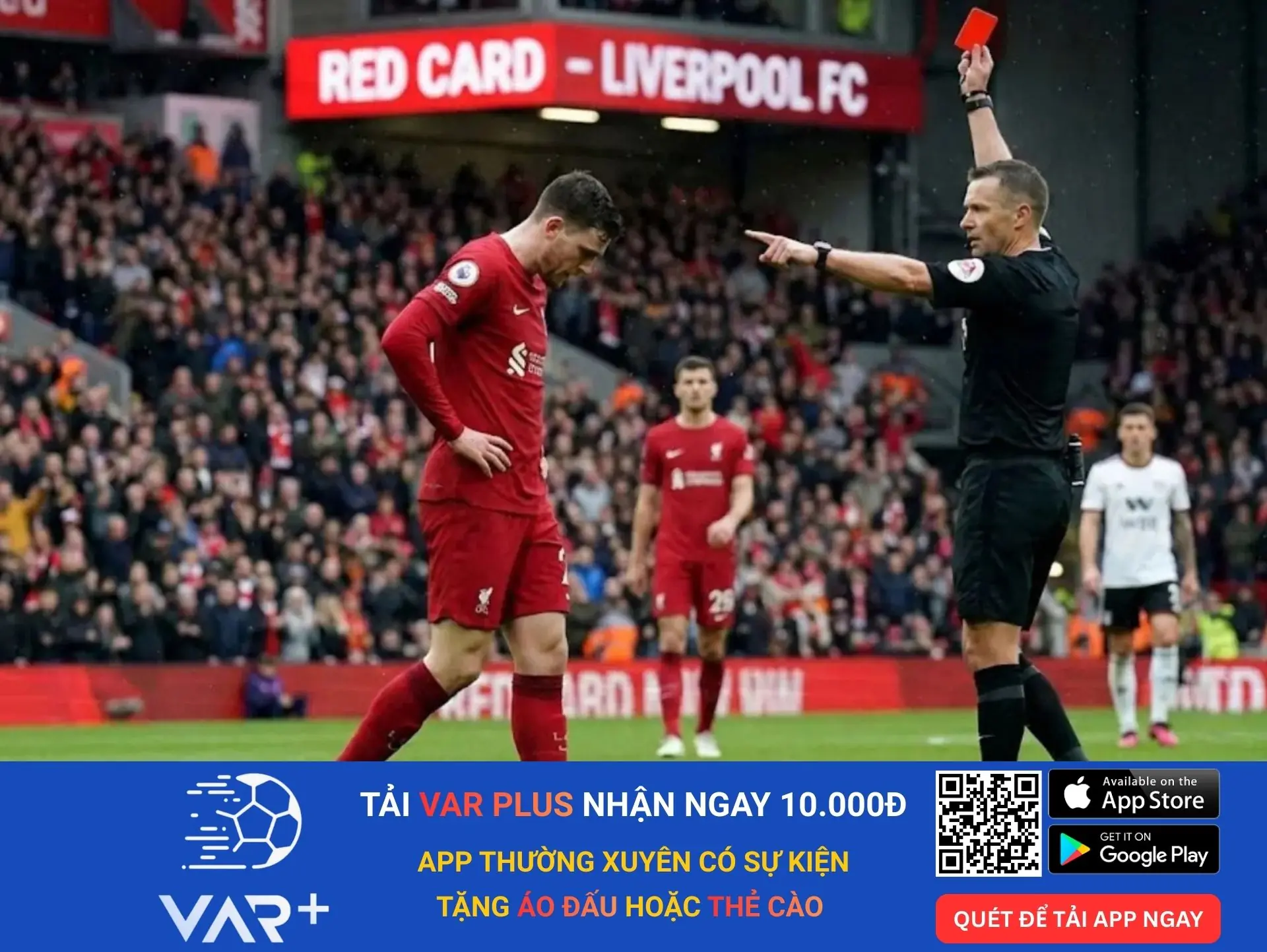 Cầu thủ có thể bị phạt thẻ đỏ nếu cố tình dùng tay cản phá một bàn thắng rõ ràng