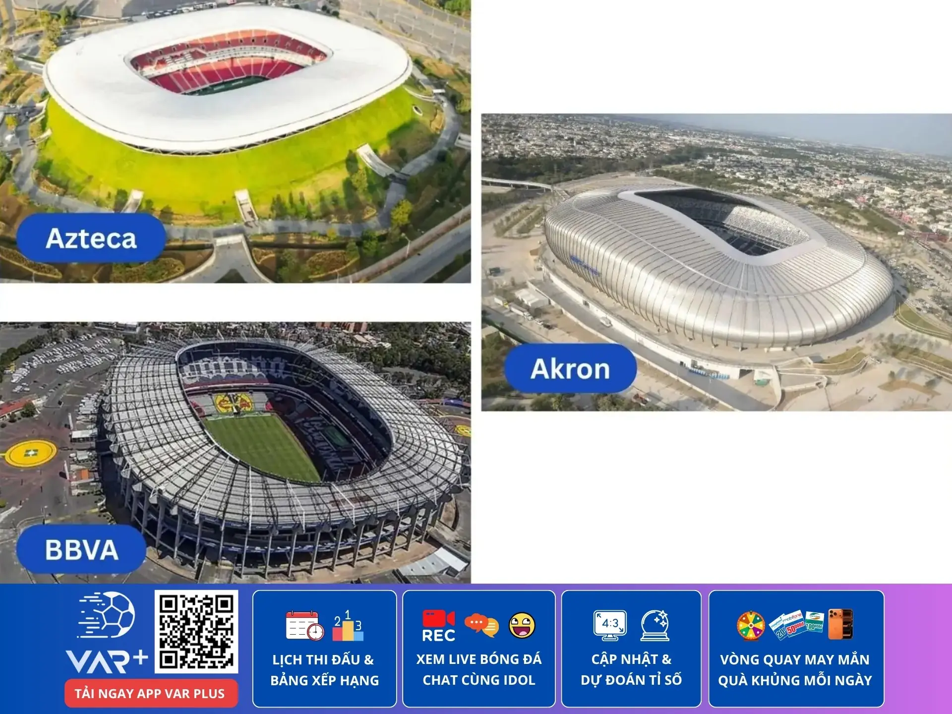 3 sân vận động đăng cai World Cup 2026 tại Mexico