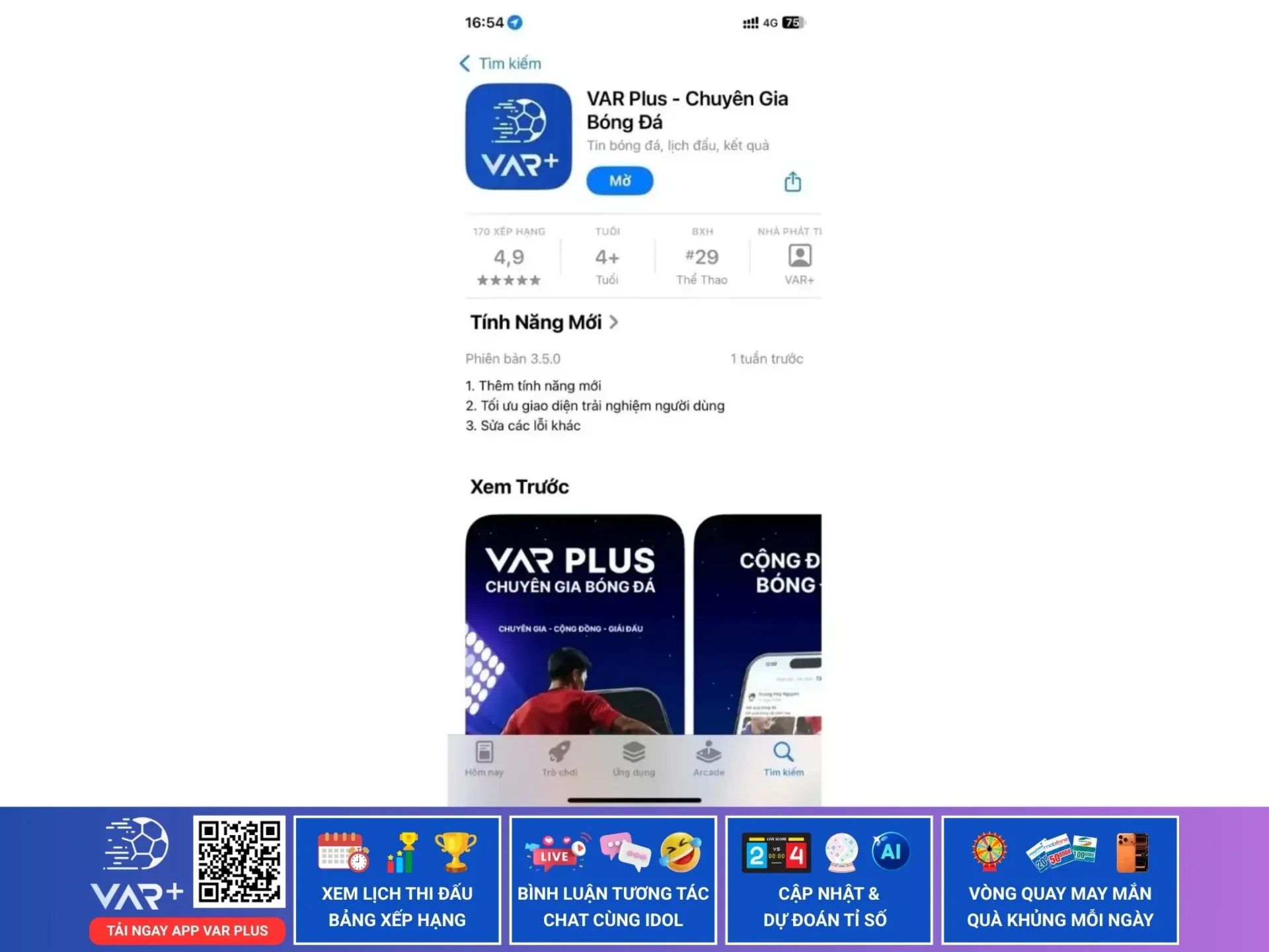 Ứng dụng tra cứu kết quả bóng đá trên ios và android