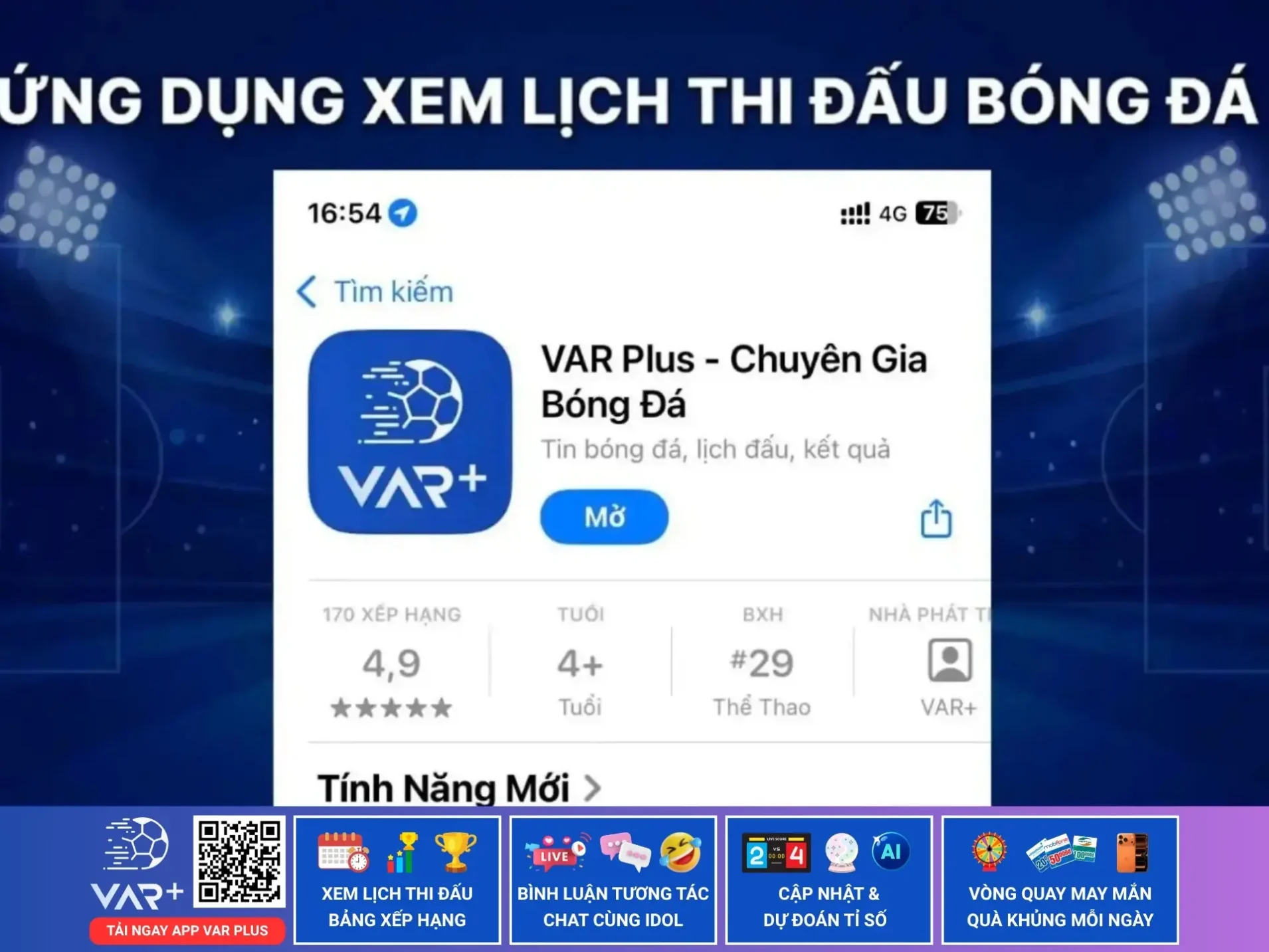 Ứng dụng xem lịch thi đấu bóng đá