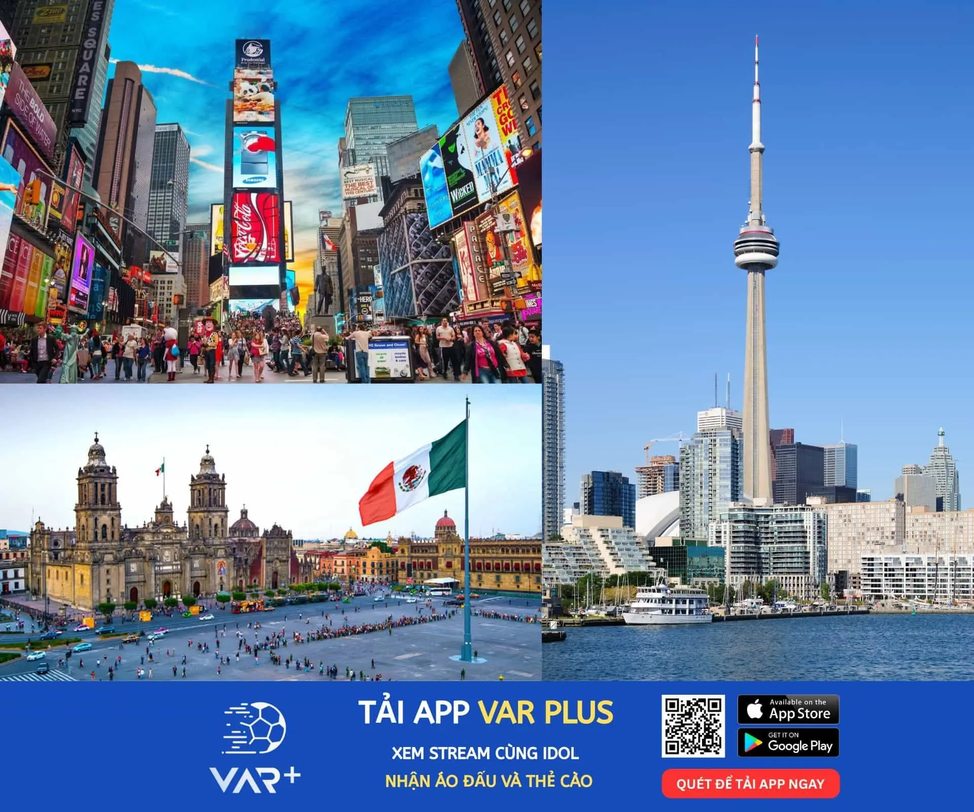 World Cup 2026 sẽ được tổ chức tại 3 nước là Mỹ, Canada và Mexico