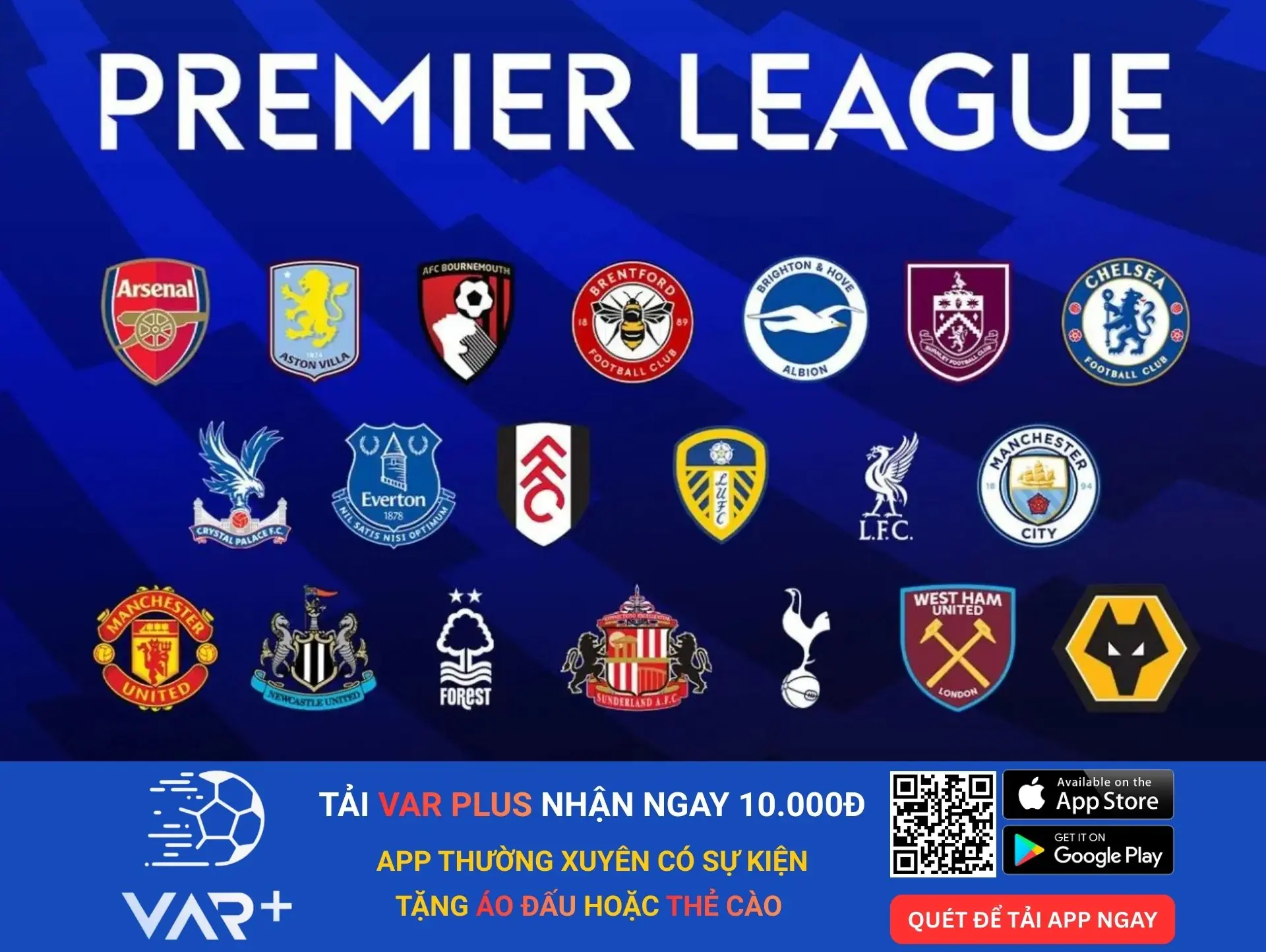 Xem lịch thi đấu giải bóng đá ngoại hạng Anh (Premier League)