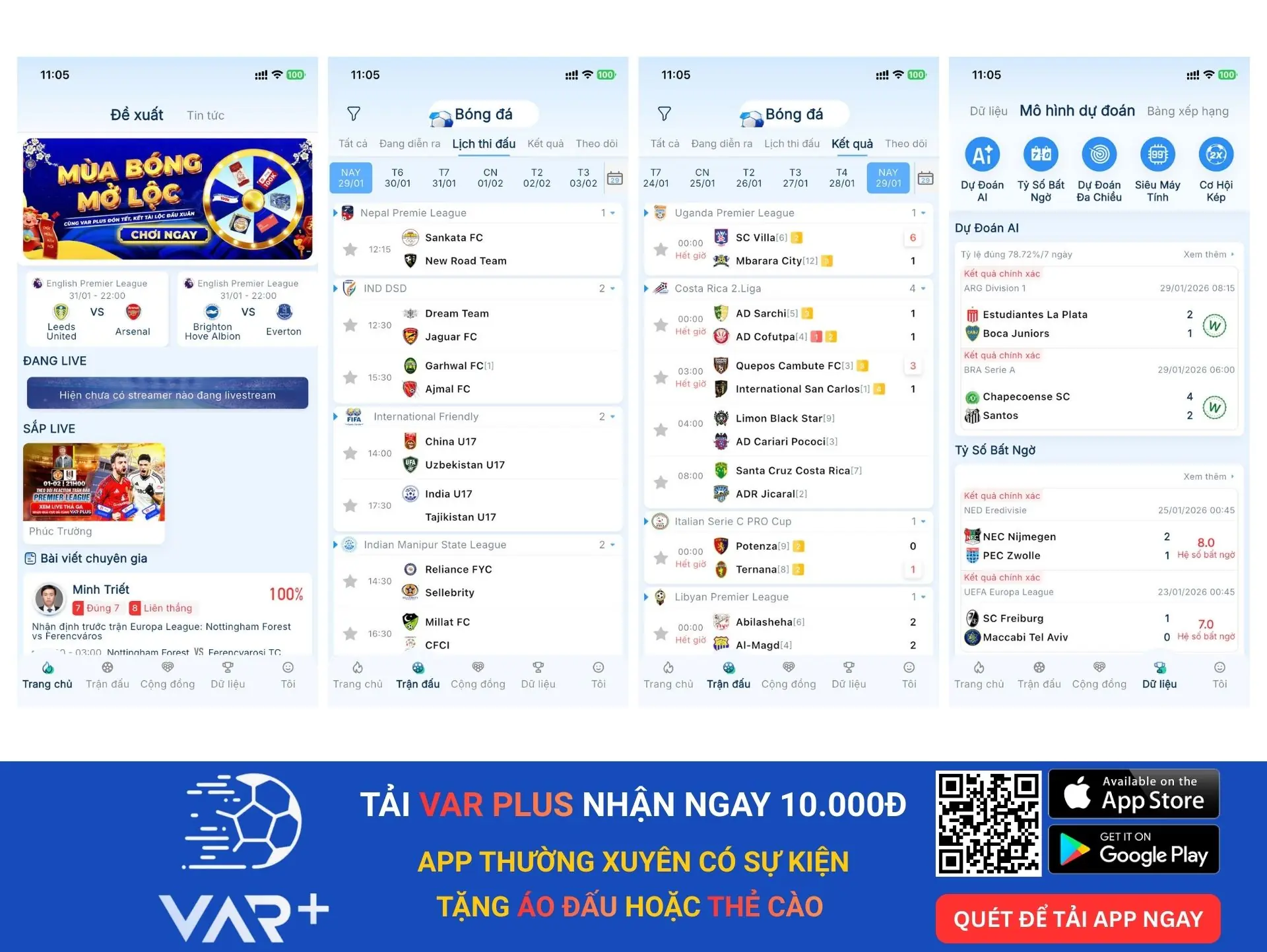 App xem tỷ số bóng đá hôm nay VN