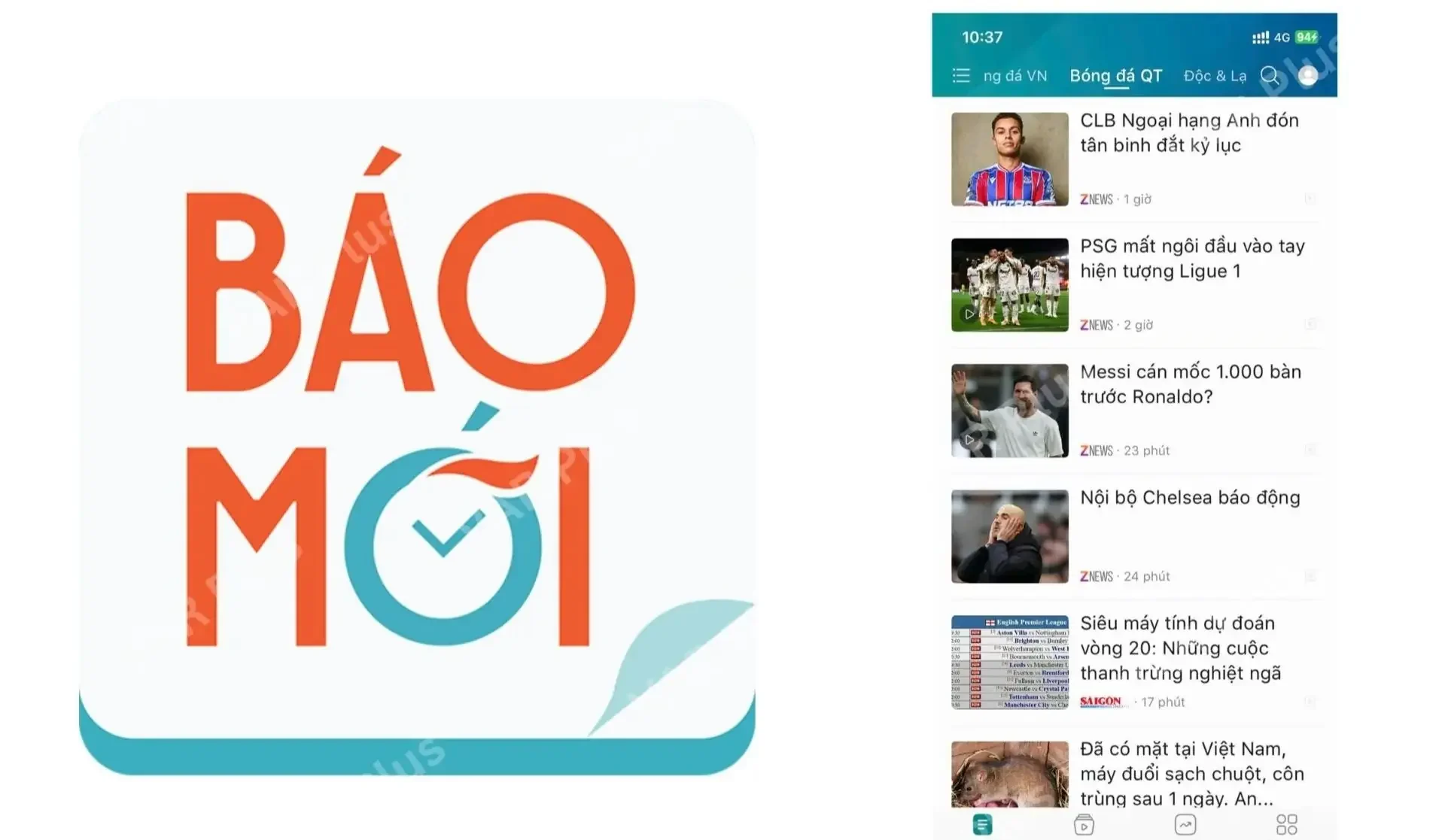 Báomới là một app cập nhật tỷ số mà anh em cũng thường sử dụng