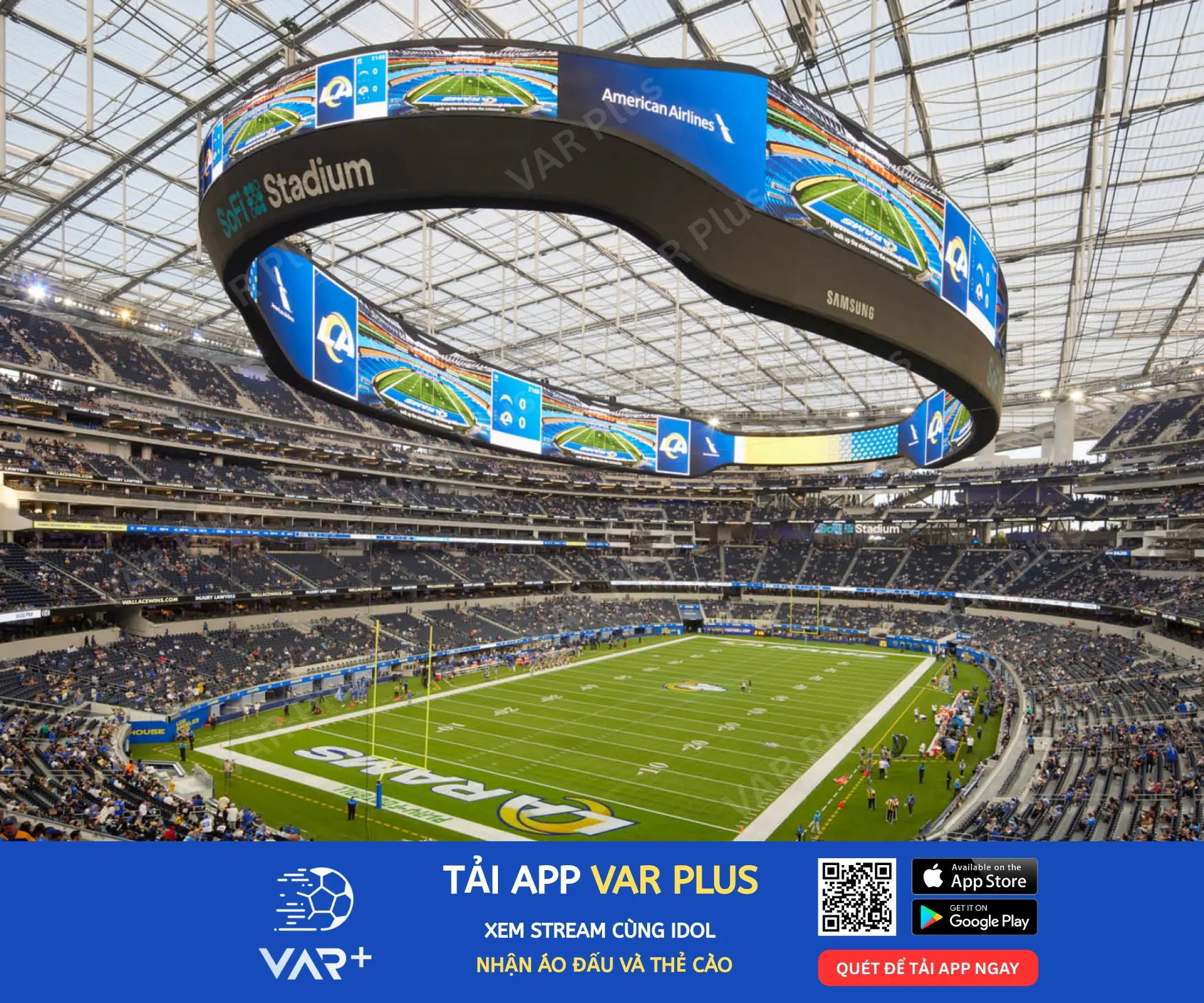 Màn hình khổng lồ tại sân vận động Sofi