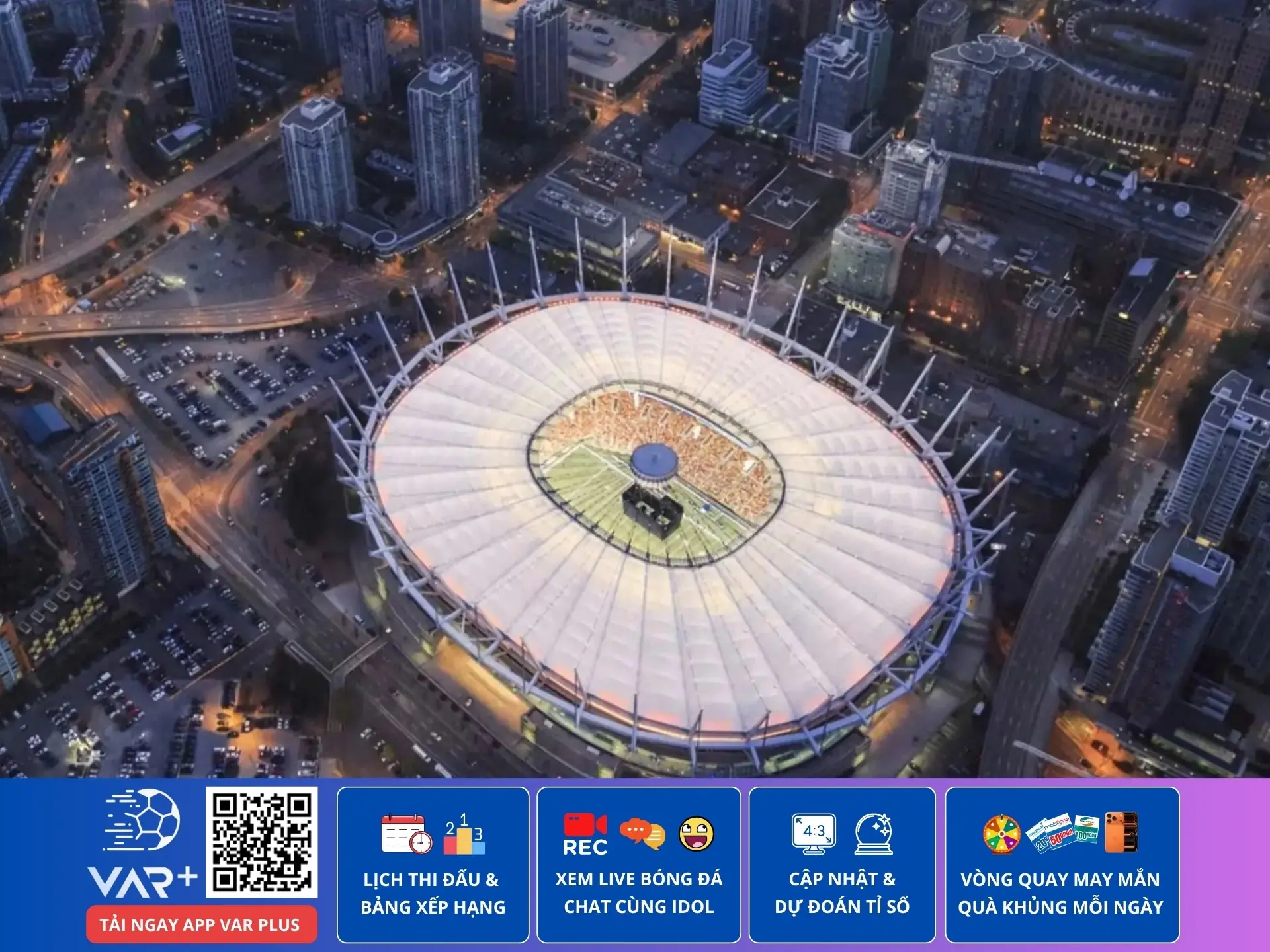 Sân BC Place nhìn từ trên cao