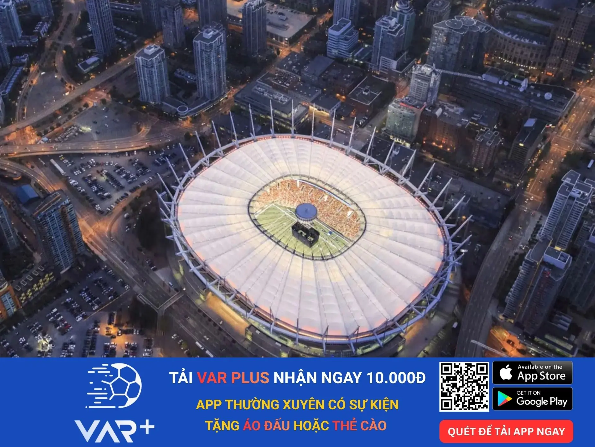 Sân BC Place nhìn từ trên cao