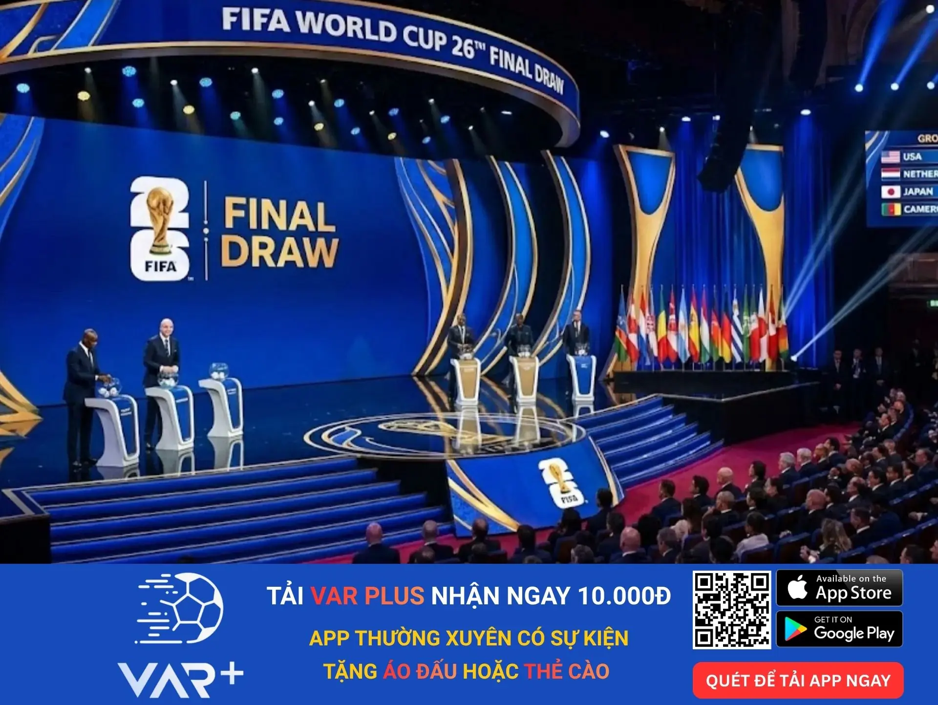 Lễ bốc thăm trực tiếp vòng chung kết World Cup 2026