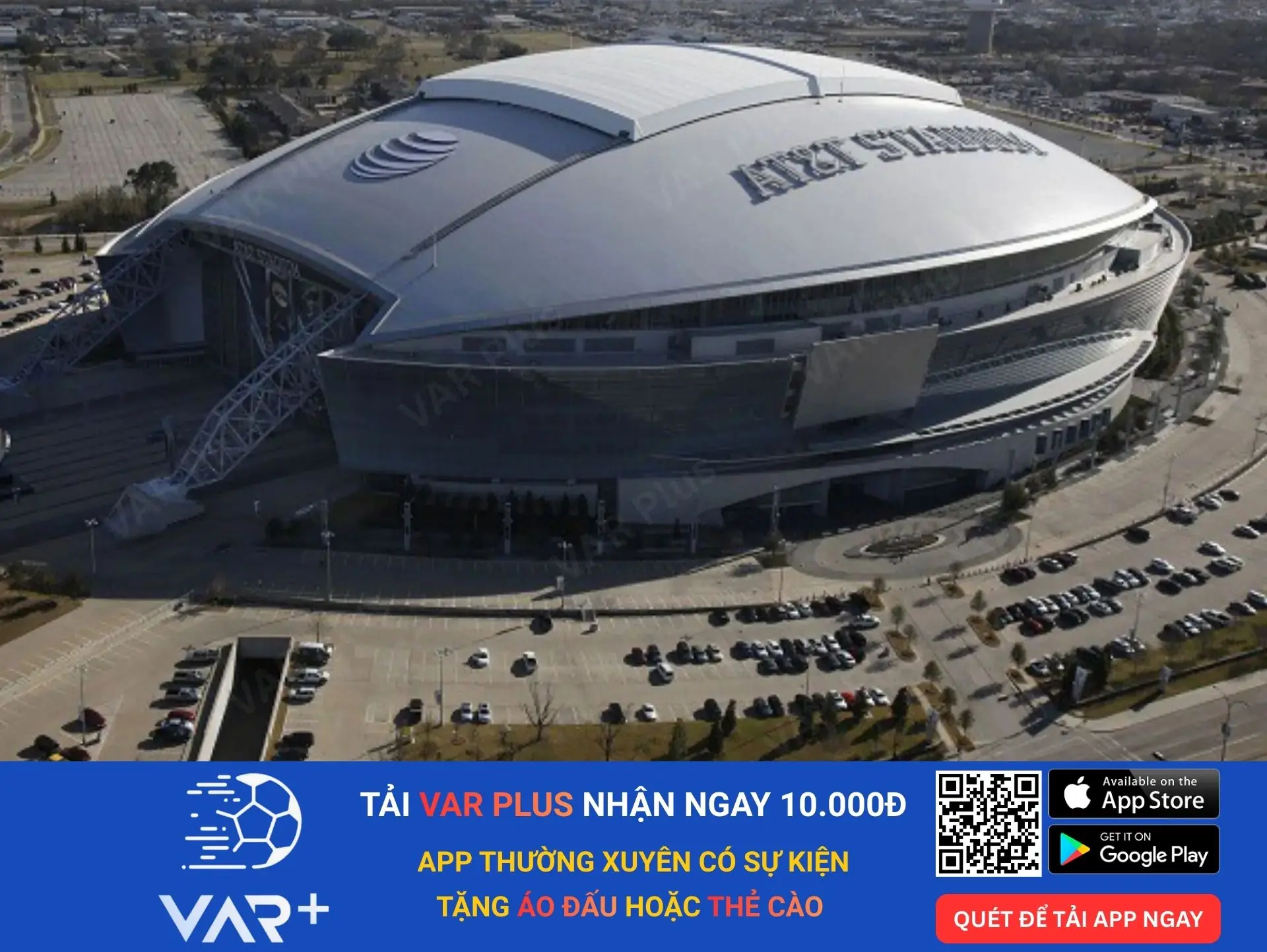 Mái vòm khổng lồ của sân vận động AT&T