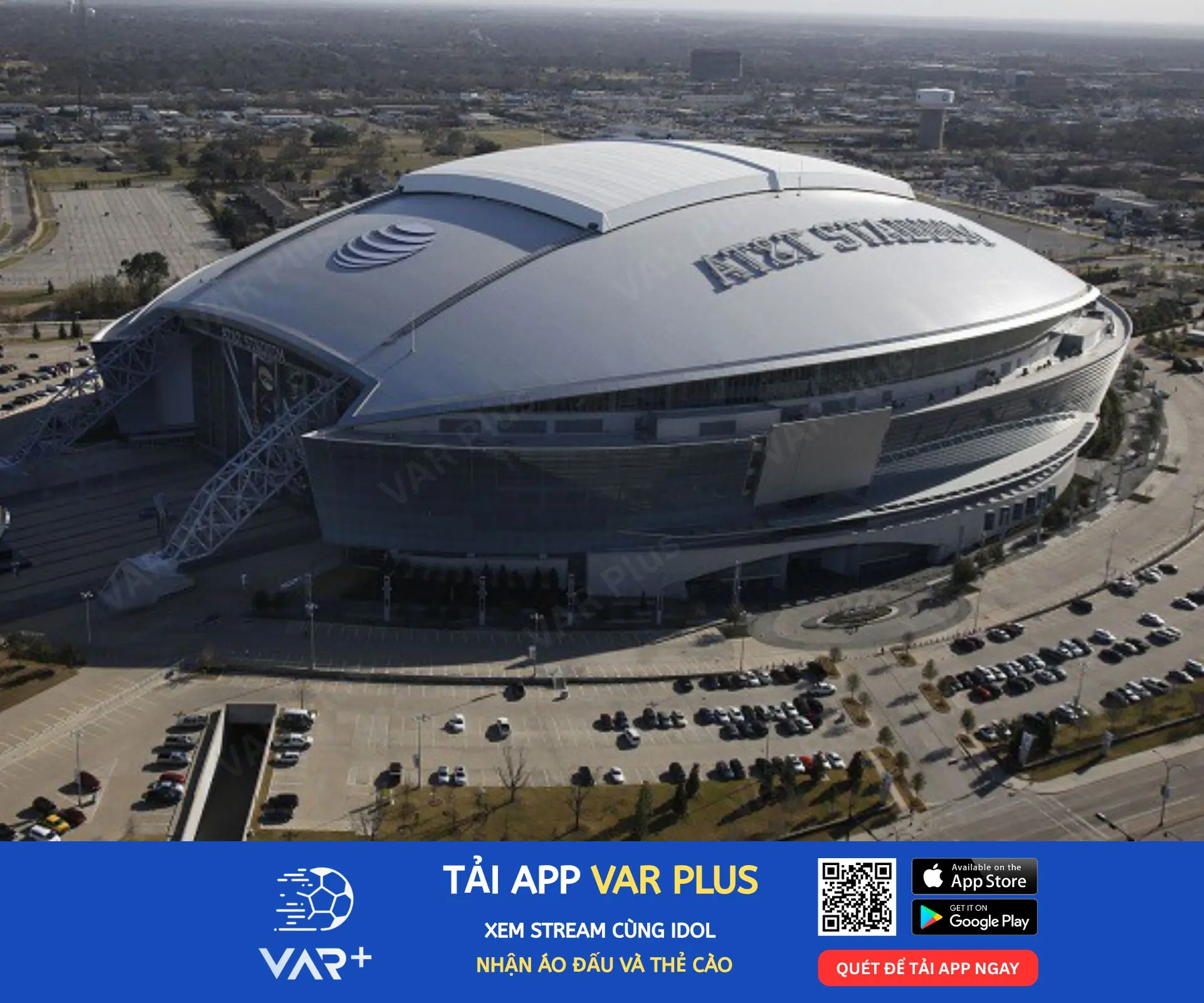 Mái vòm khổng lồ của sân vận động AT&T