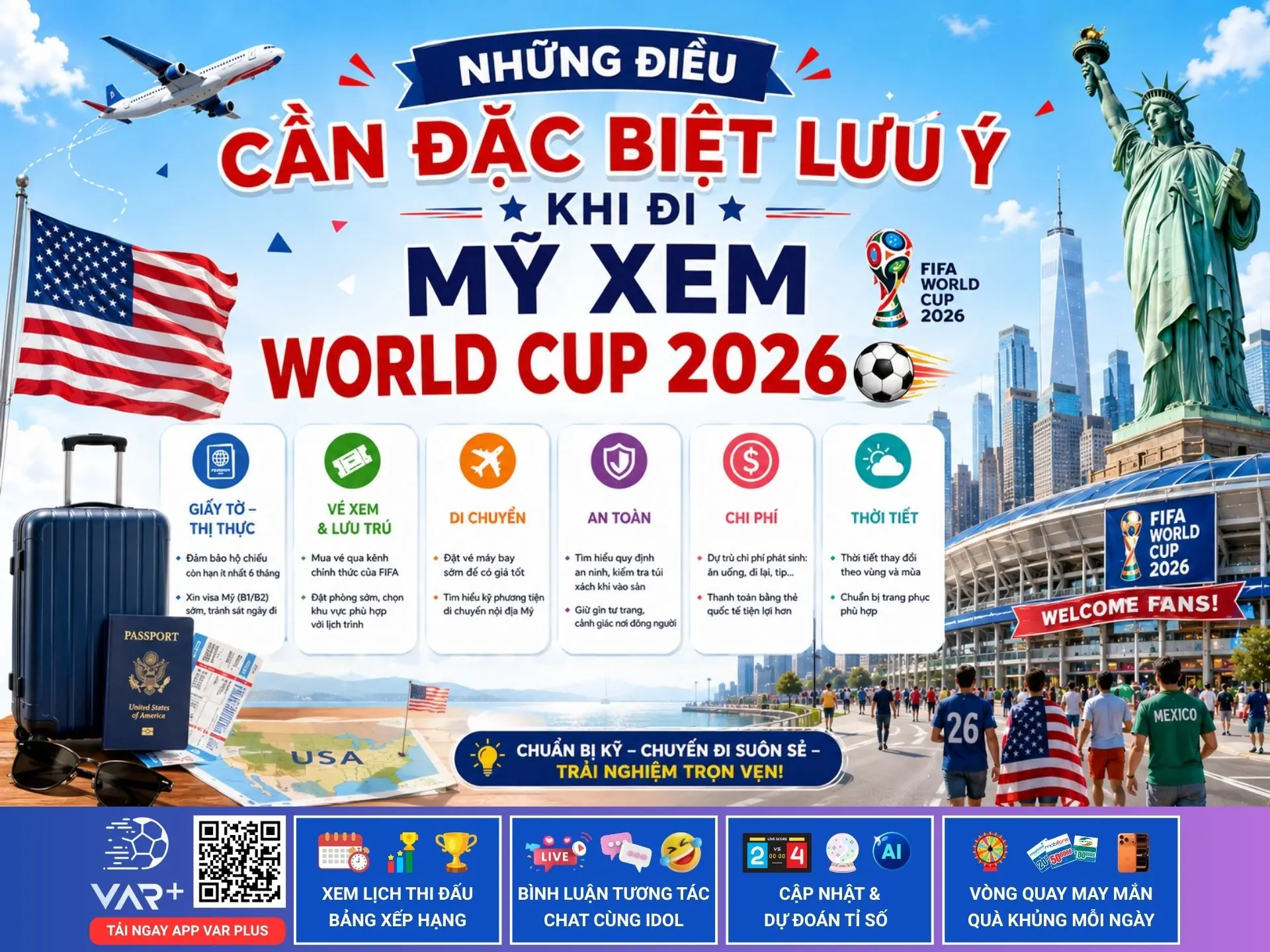 Những điều cần đặc biệt lưu ý khi đi Mỹ xem World Cup 2026 1 Những điều cần đặc biệt lưu ý khi đi đến nước Mỹ để xem World Cup 2026