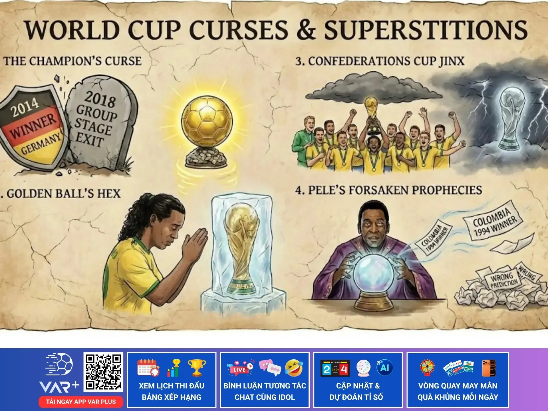 Những lời nguyền World Cup nổi tiếng: khi “thần tài” trót quay lưng với những nhà vua
