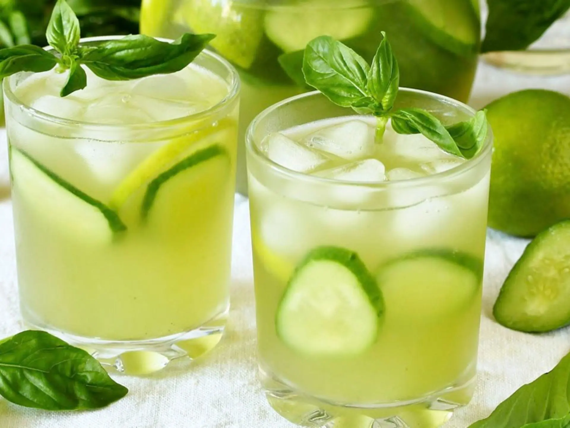 Nước ép dưa leo và lá bạc hà