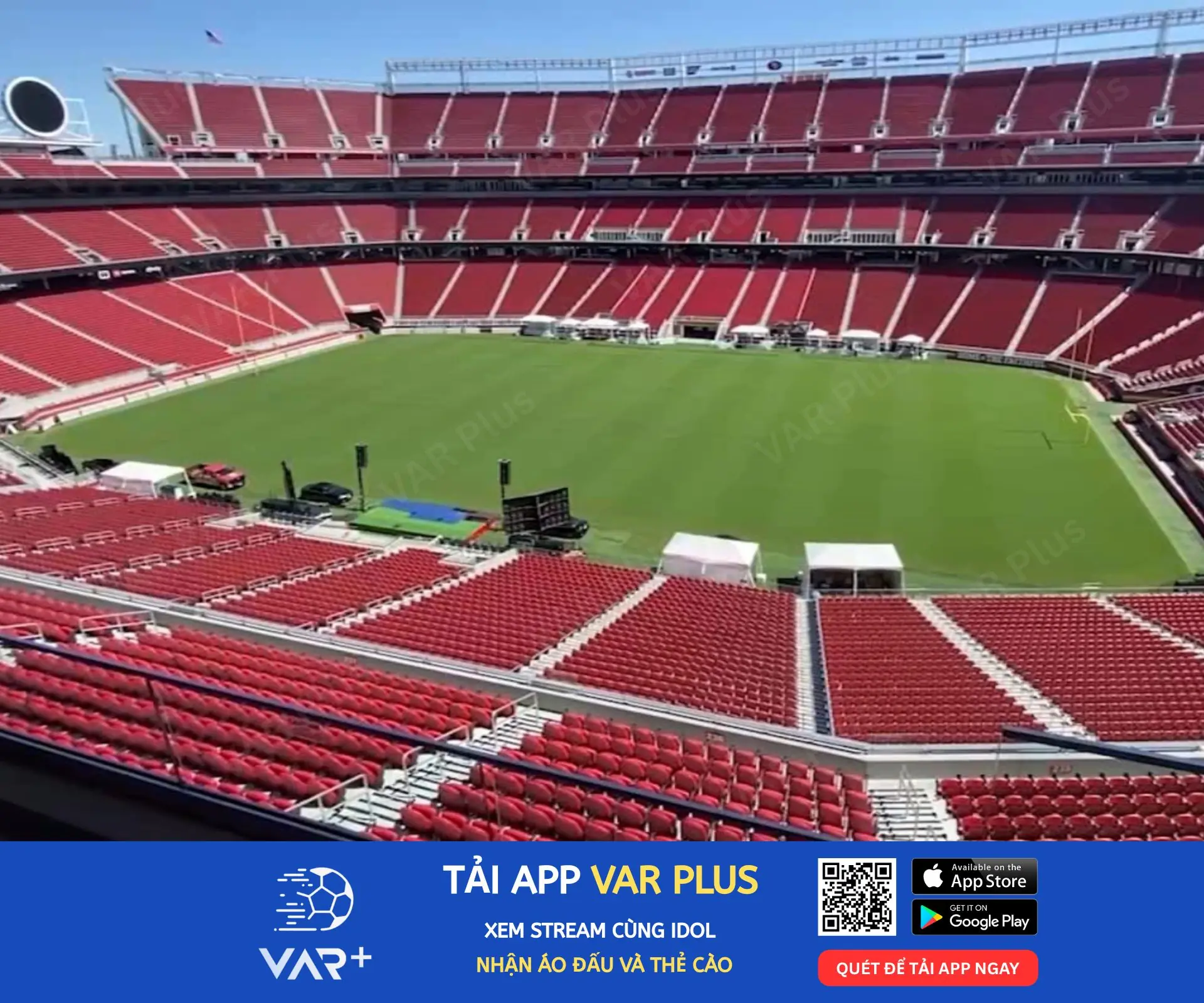 Quang cảnh mặt sân cỏ sân vận động Levi's