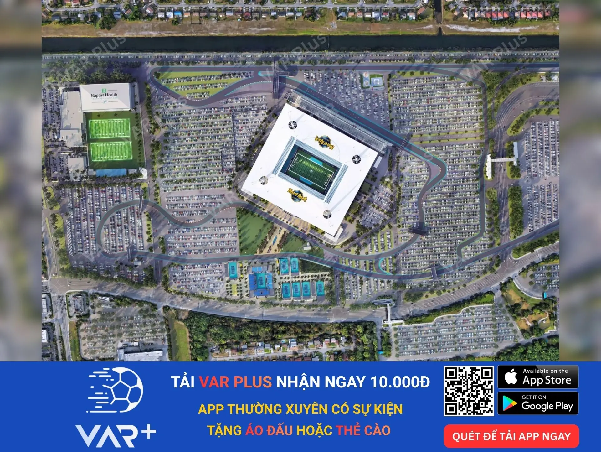 Sân Hard Rock: "Chảo Lửa" nhiệt đới và sân khấu đẳng cấp của World Cup 2026 3 Bãi đậu xe có thể chứa được khoảng 26.000 chiếc xe hơi