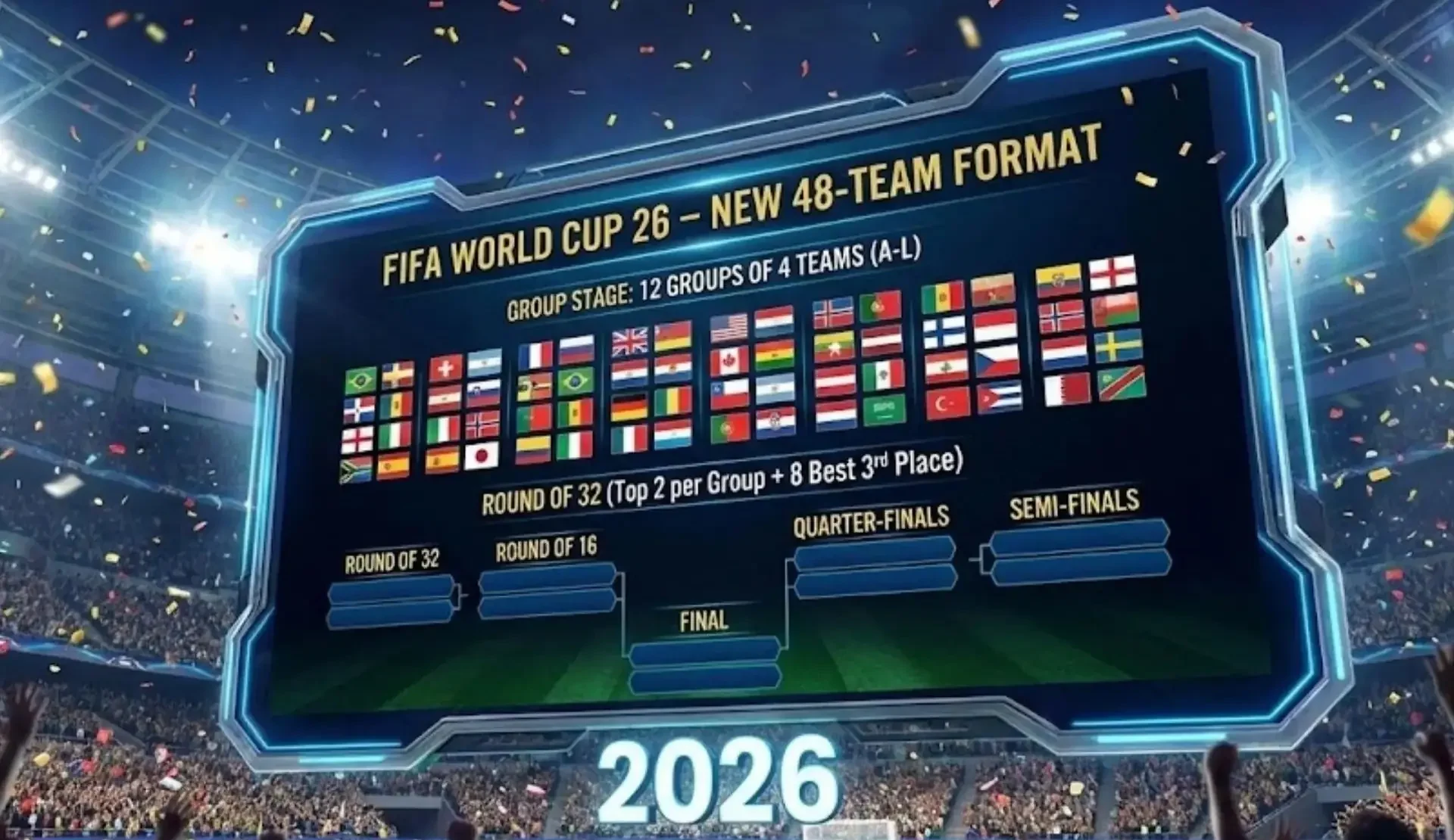 World Cup 2026 sẽ áp dụng thể thức thi đấu mới