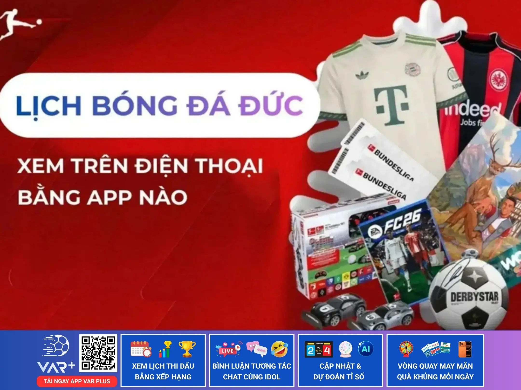 Xem lịch Bundesliga - bóng đá Đức trên điện thoại