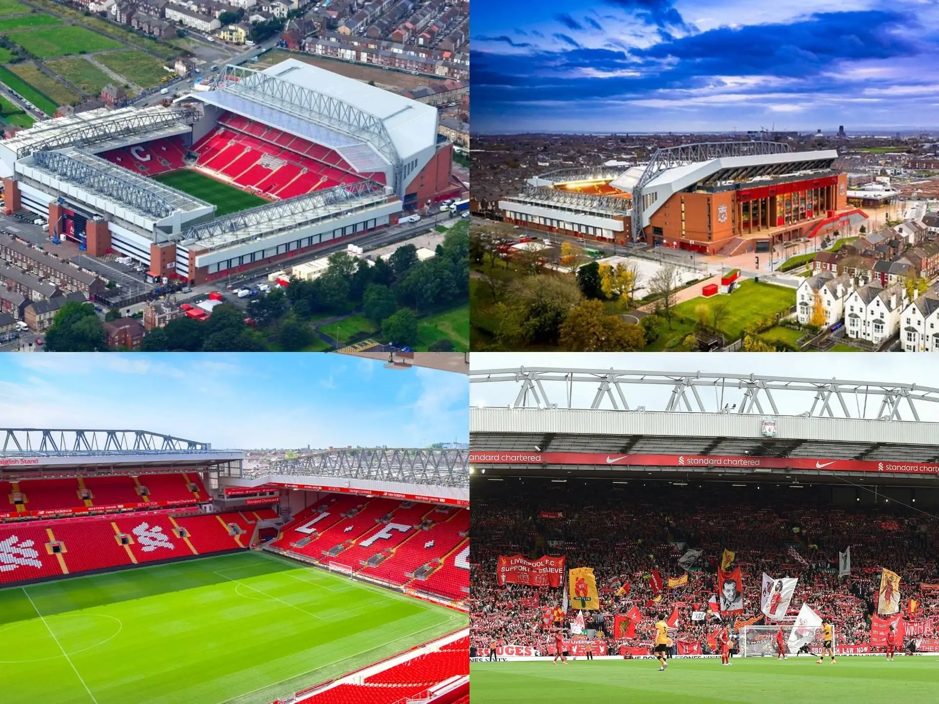 Sân nhà của câu lạc bộ bóng đá Liverpool là sân vận động Anfield