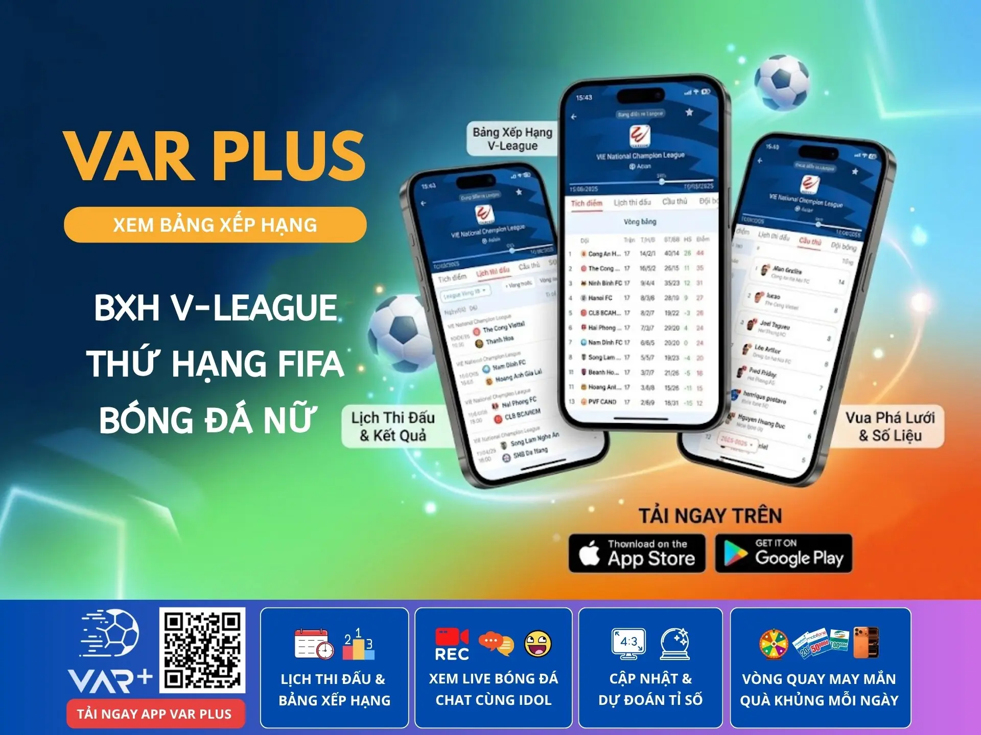 Bảng xếp hạng bóng đá việt nam cập nhật liên tục hàng ngày