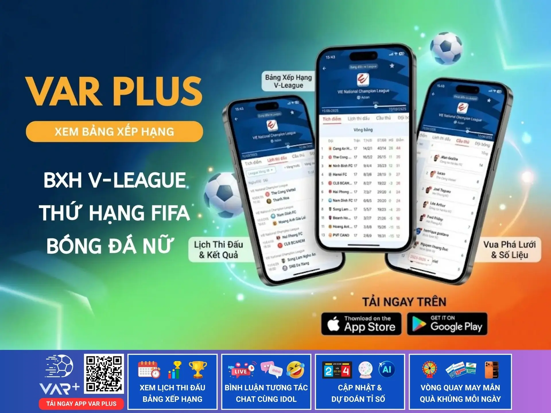 Bảng xếp hạng bóng đá việt nam cập nhật liên tục hàng ngày