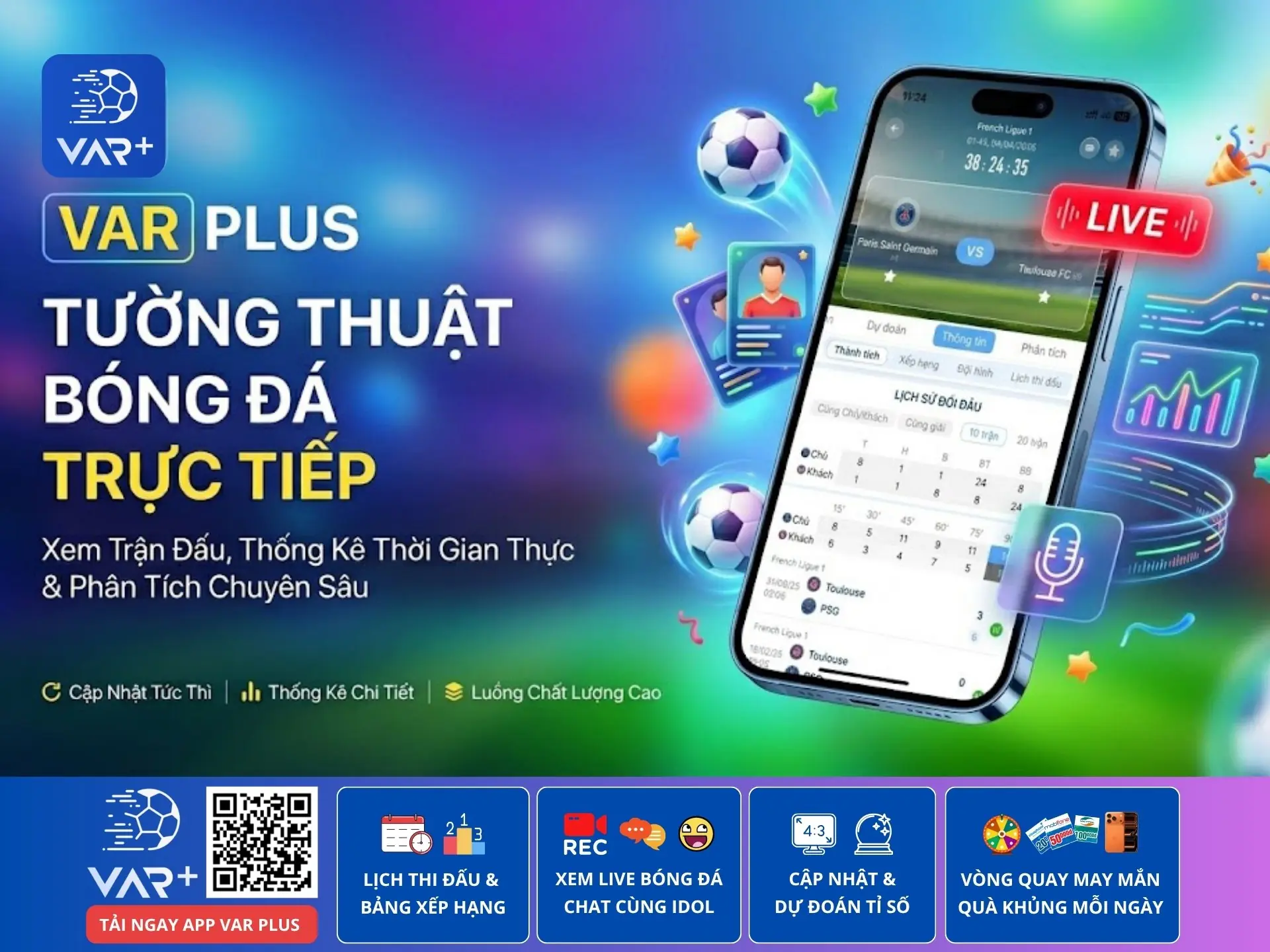 Tường thuật bóng đá đỉnh cao: trải nghiệm đường truyền không giật lag với VAR Plus