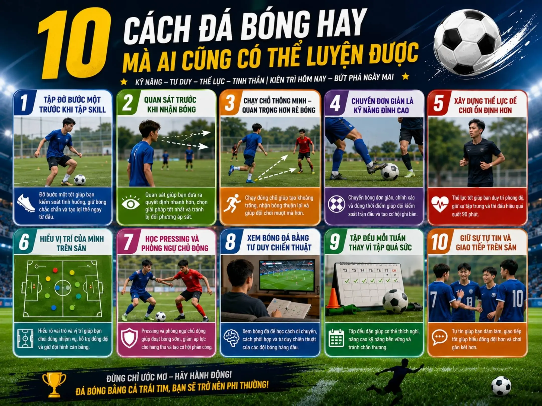 Cách đá bóng hay mà anh em có thể tham khảo