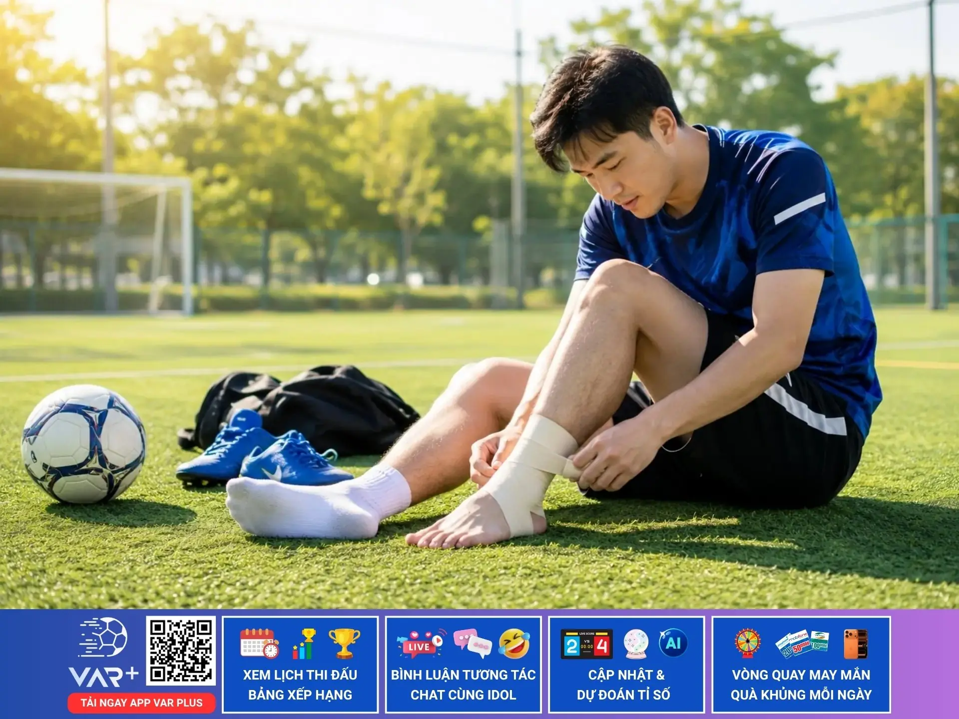 Băng quấn cổ chân: bảo vệ cổ chân anh em đá phủi khỏi cơn ám ảnh "lật sơ mi"