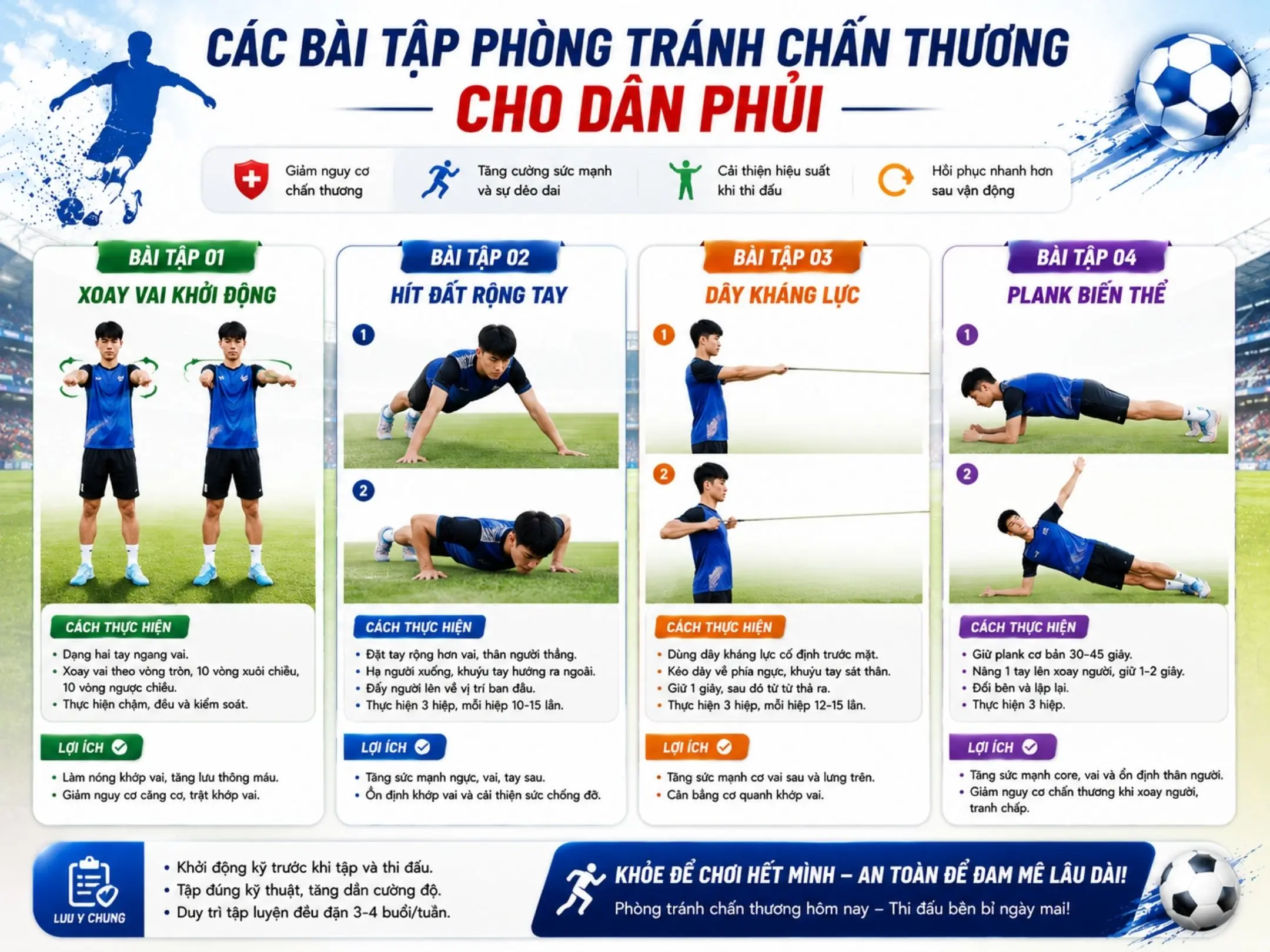 Các bài tập giúp phòng tránh chấn thương bả vai