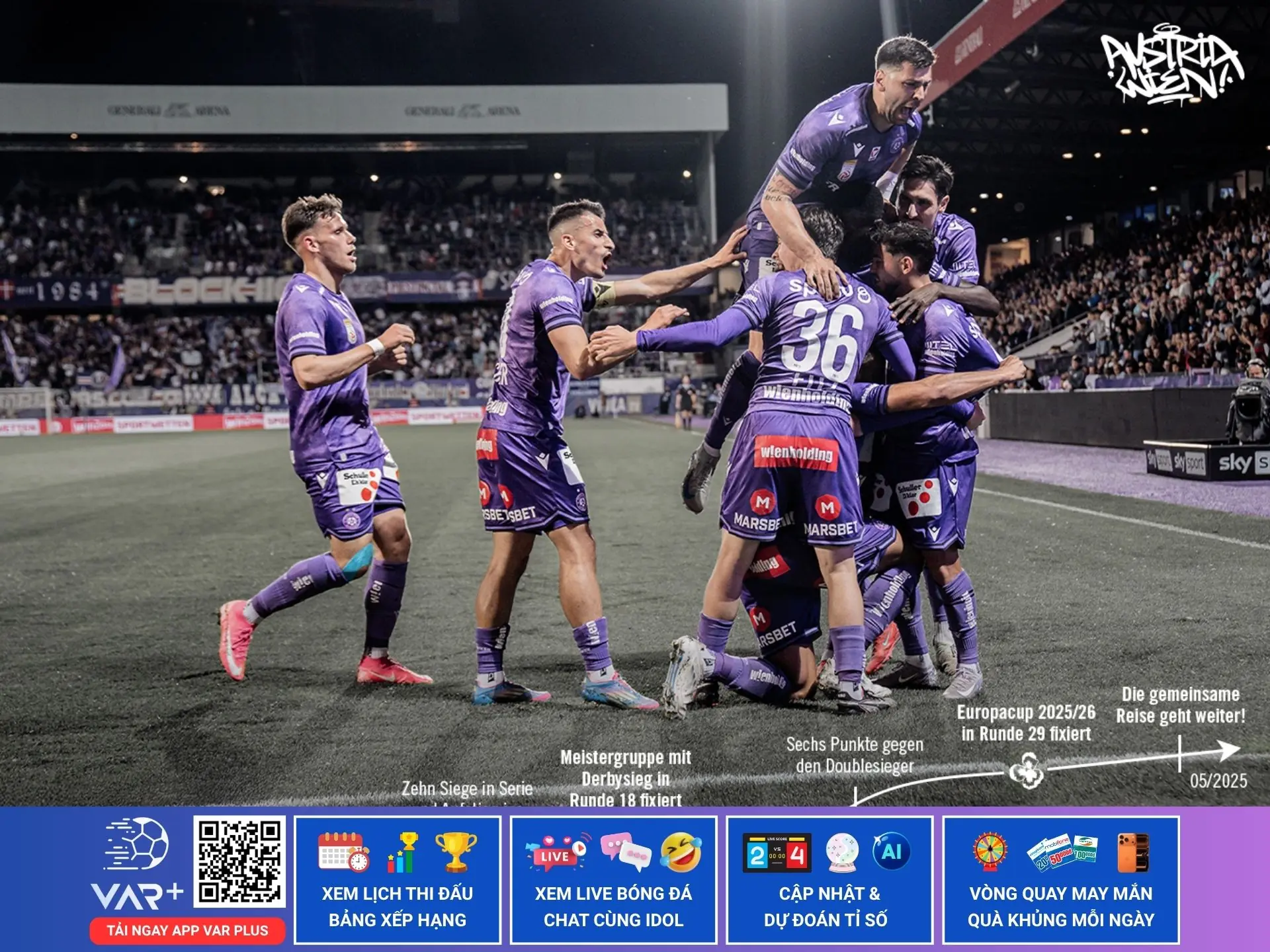 Câu lạc bộ bóng đá Austria Wien: Sắc tím kiêu sa giữa lòng Vienna
