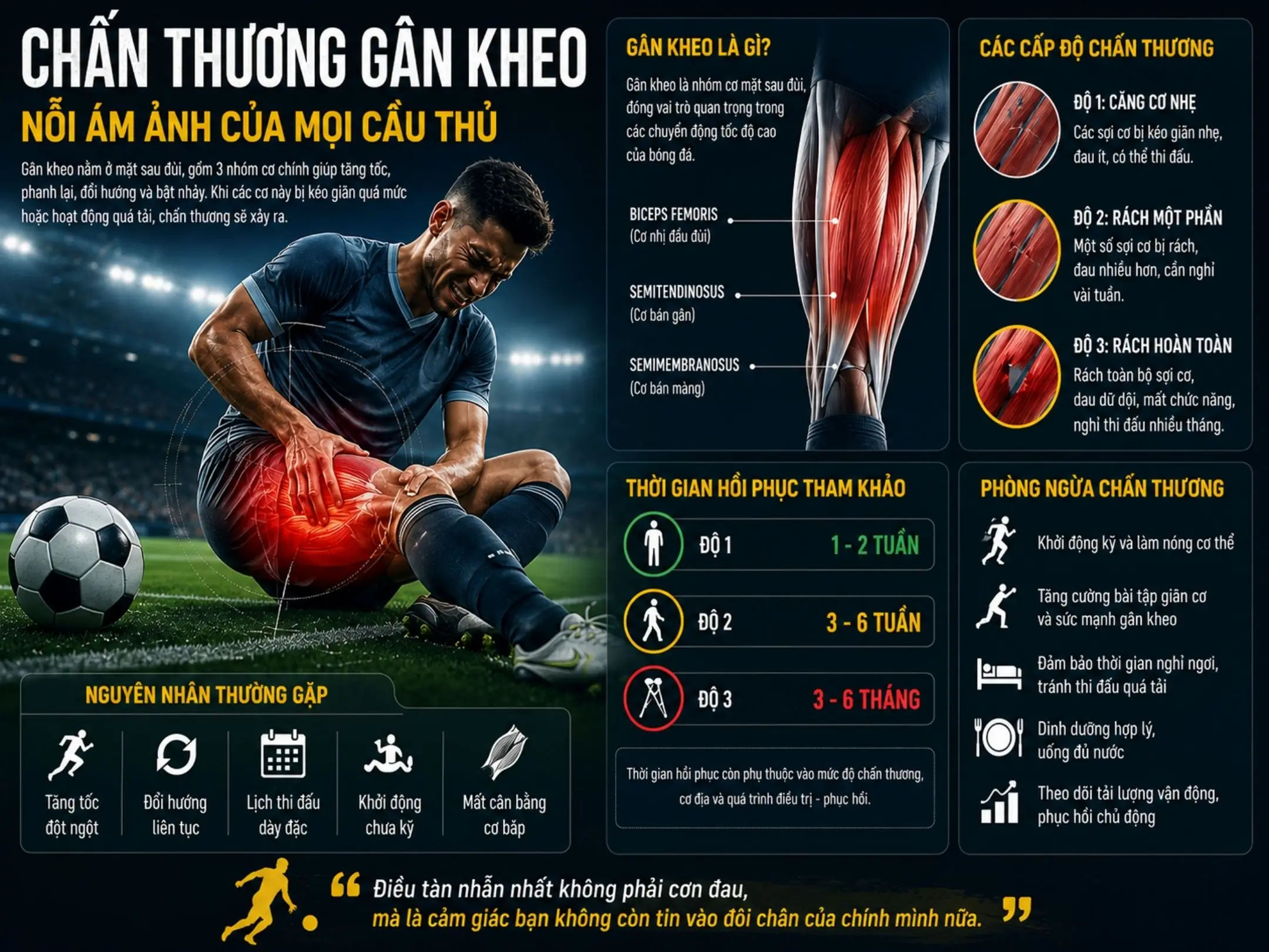 Hình ảnh mô tả chấn thương gân kheo, nguyên nhân, cách phòng ngừa