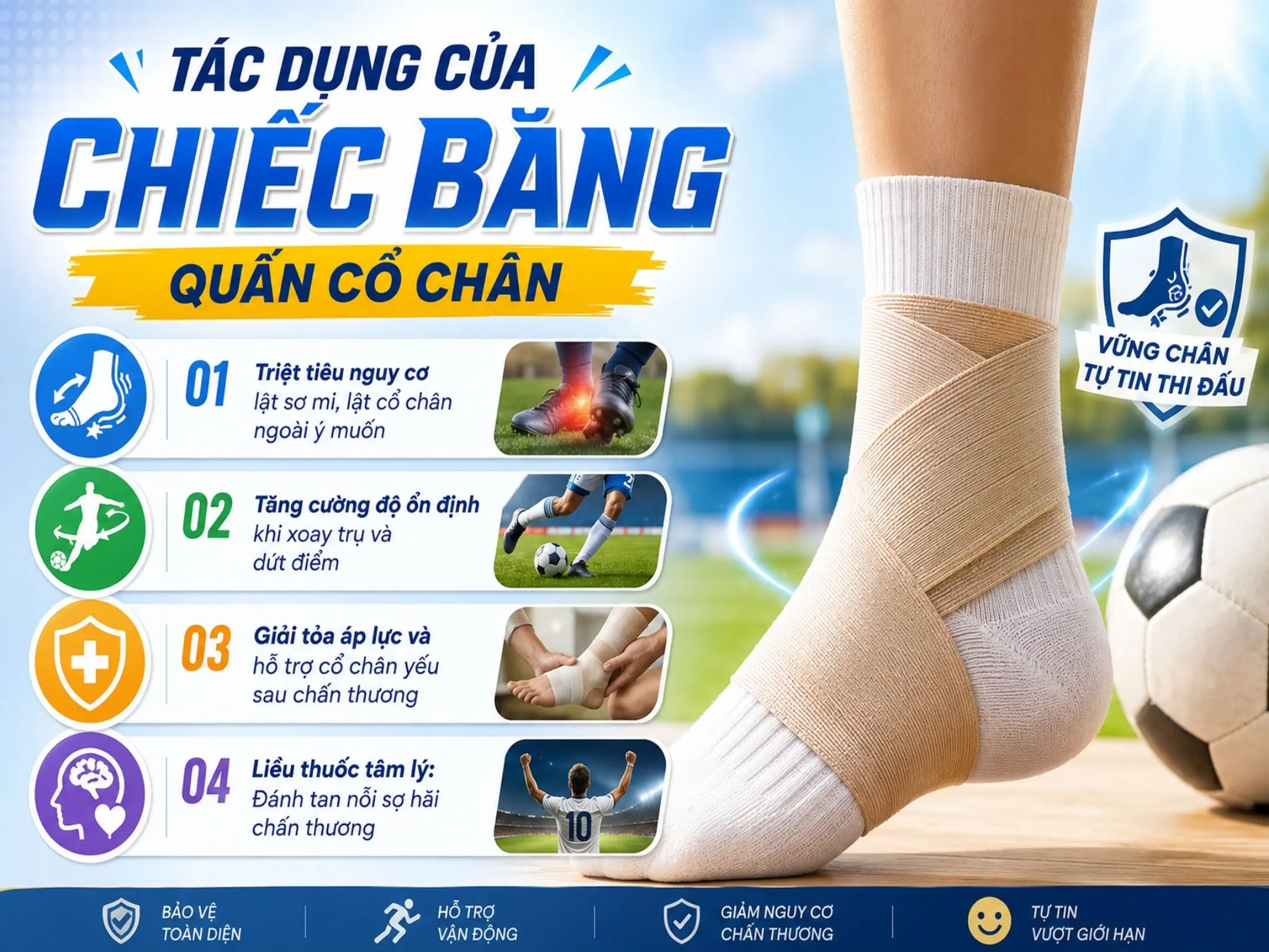 Tác dụng của chiếc băng quấn cổ chân