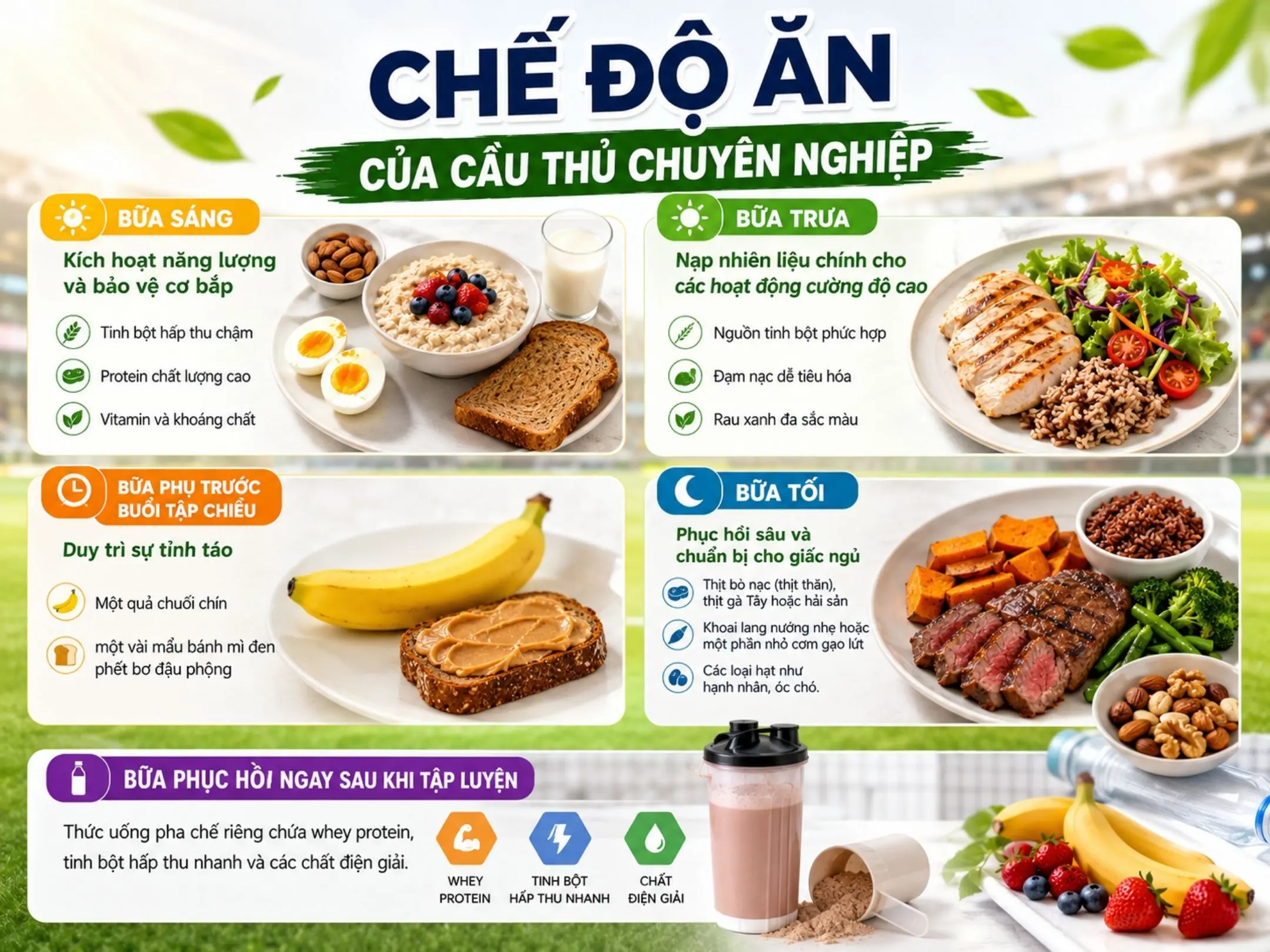 Thực đơn của cầu thủ chuyên nghiệp