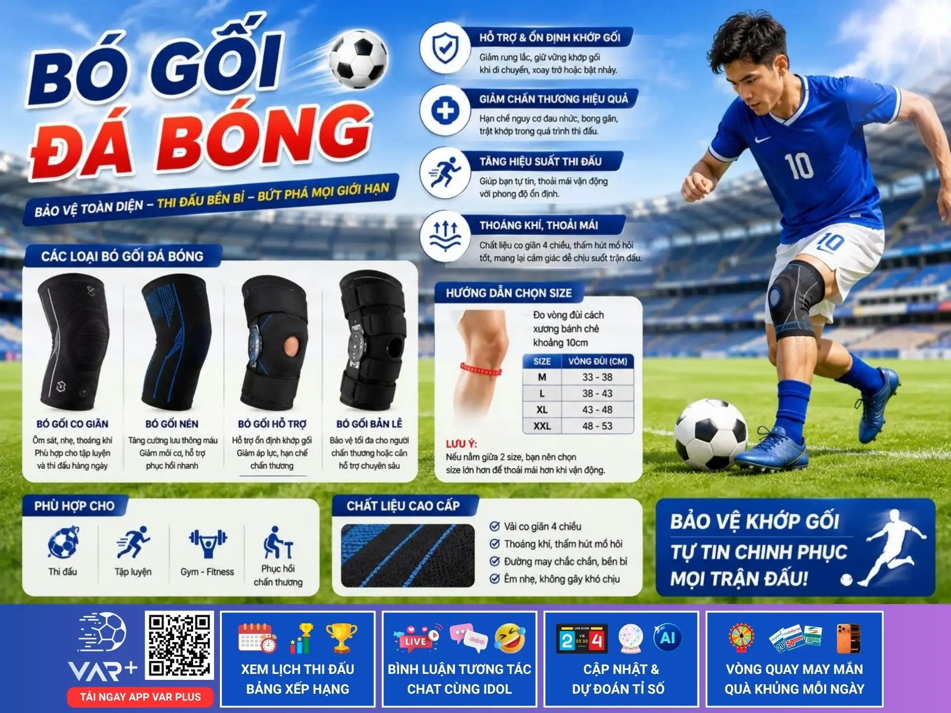 Vì sao bó gối đá bóng là thứ phải có trong túi đồ của dân đá phủi?