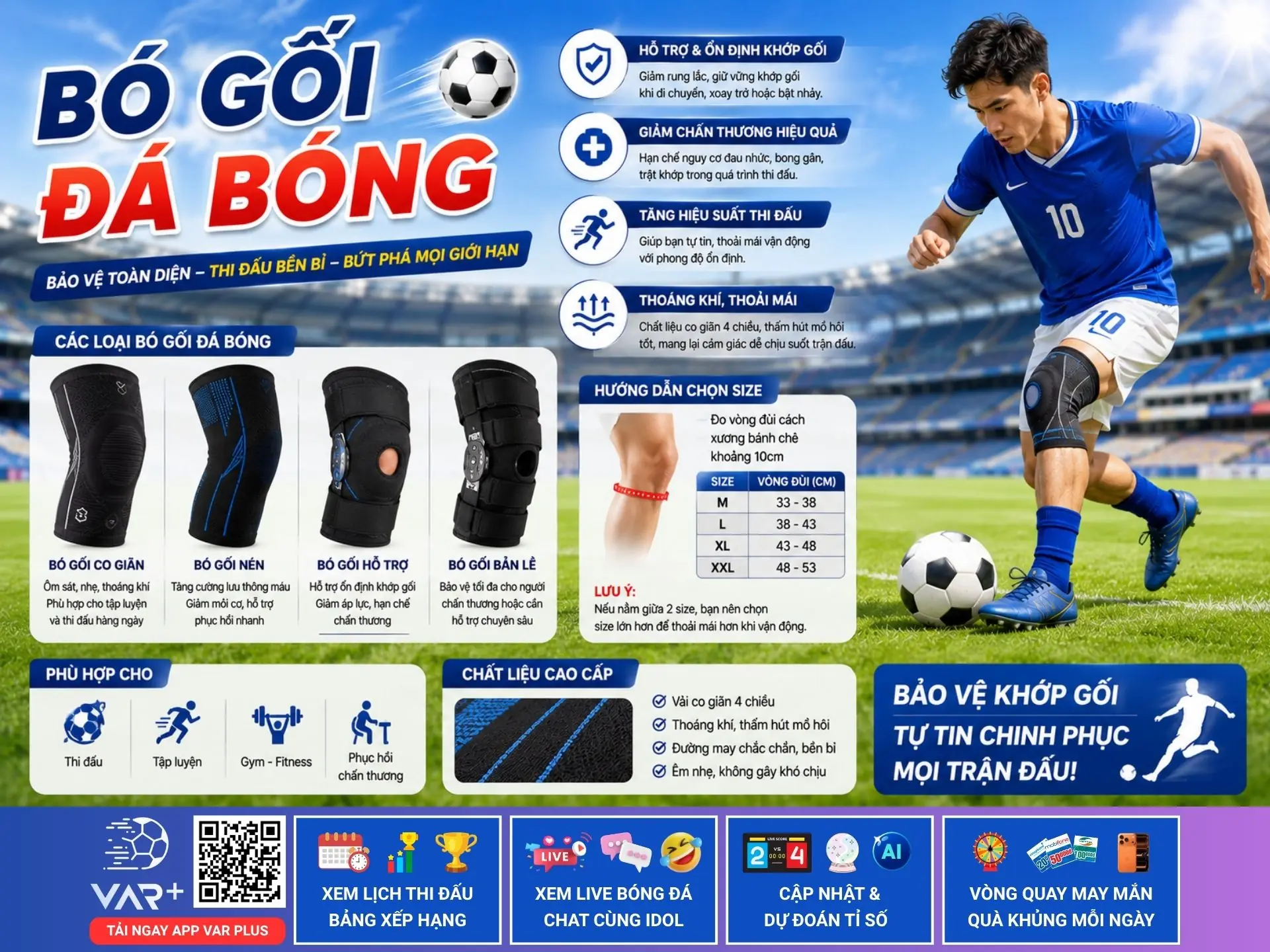 Vì sao bó gối đá bóng là thứ phải có trong túi đồ của dân đá phủi? 2 Vì sao bó gối đá bóng là thứ phải có trong túi đồ của dân đá phủi?