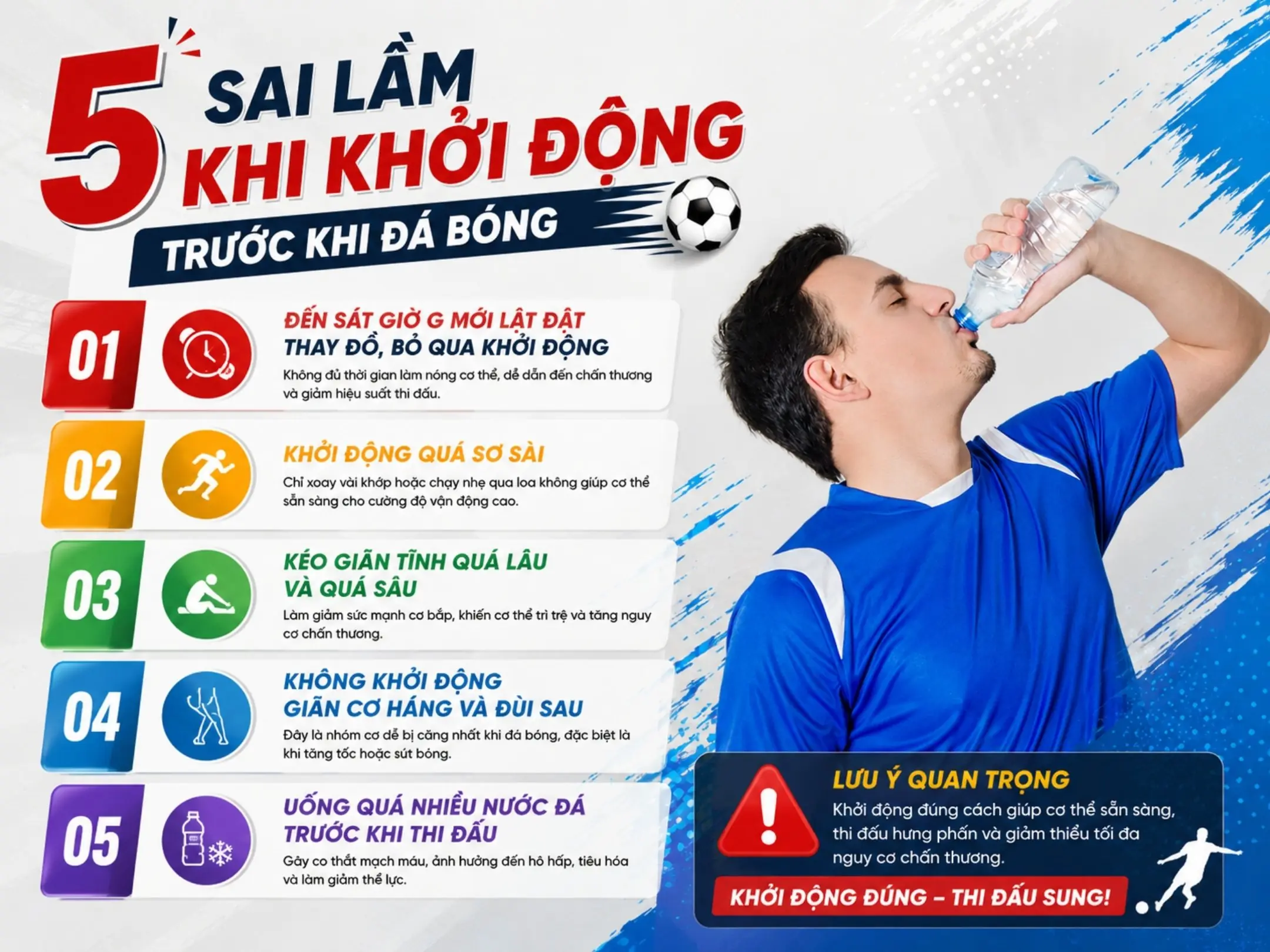 5 sai lầm khi khởi động trước khi đá bóng