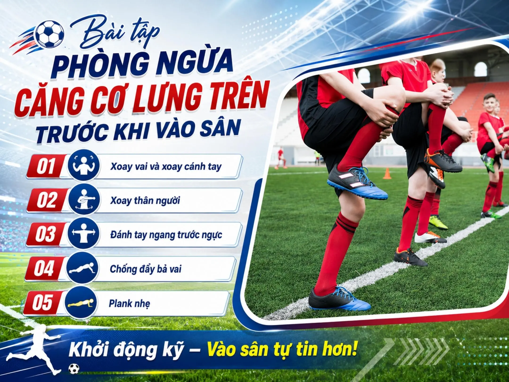 Bài tập phòng ngừa căng cơ lưng trên trước khi vào sân