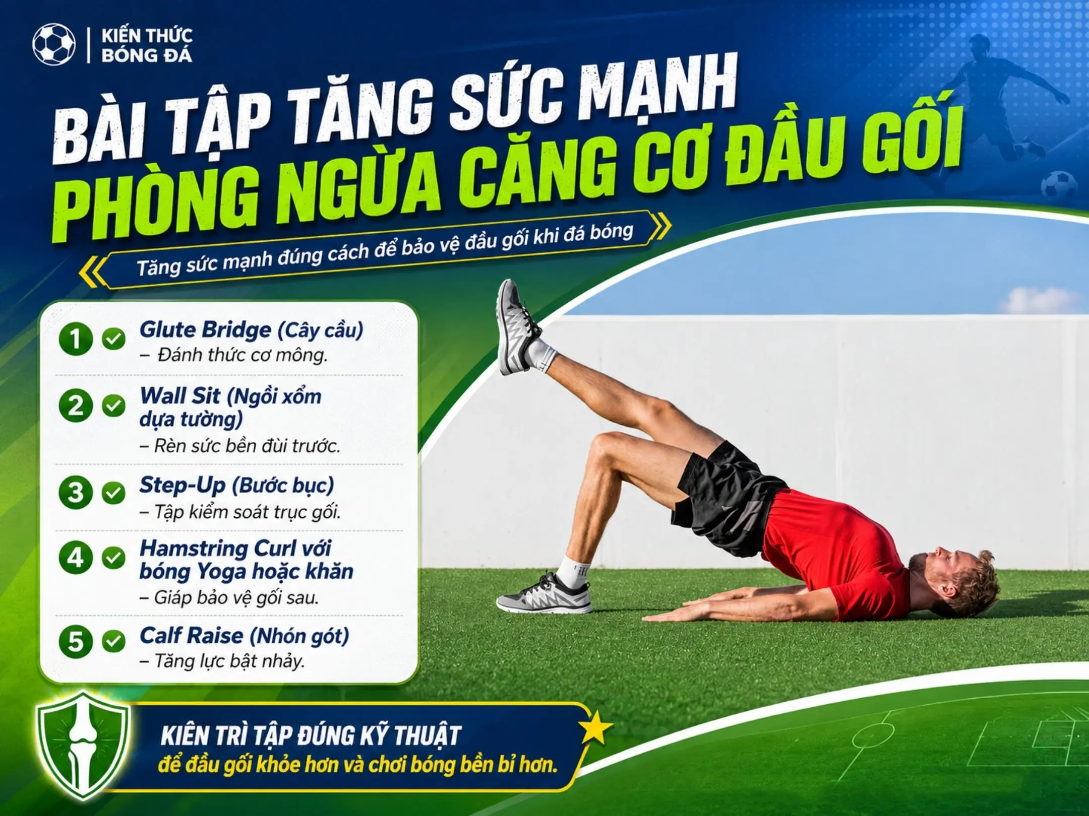 Bài tập tăng sức mạnh phòng ngừa căng cơ đầu gối