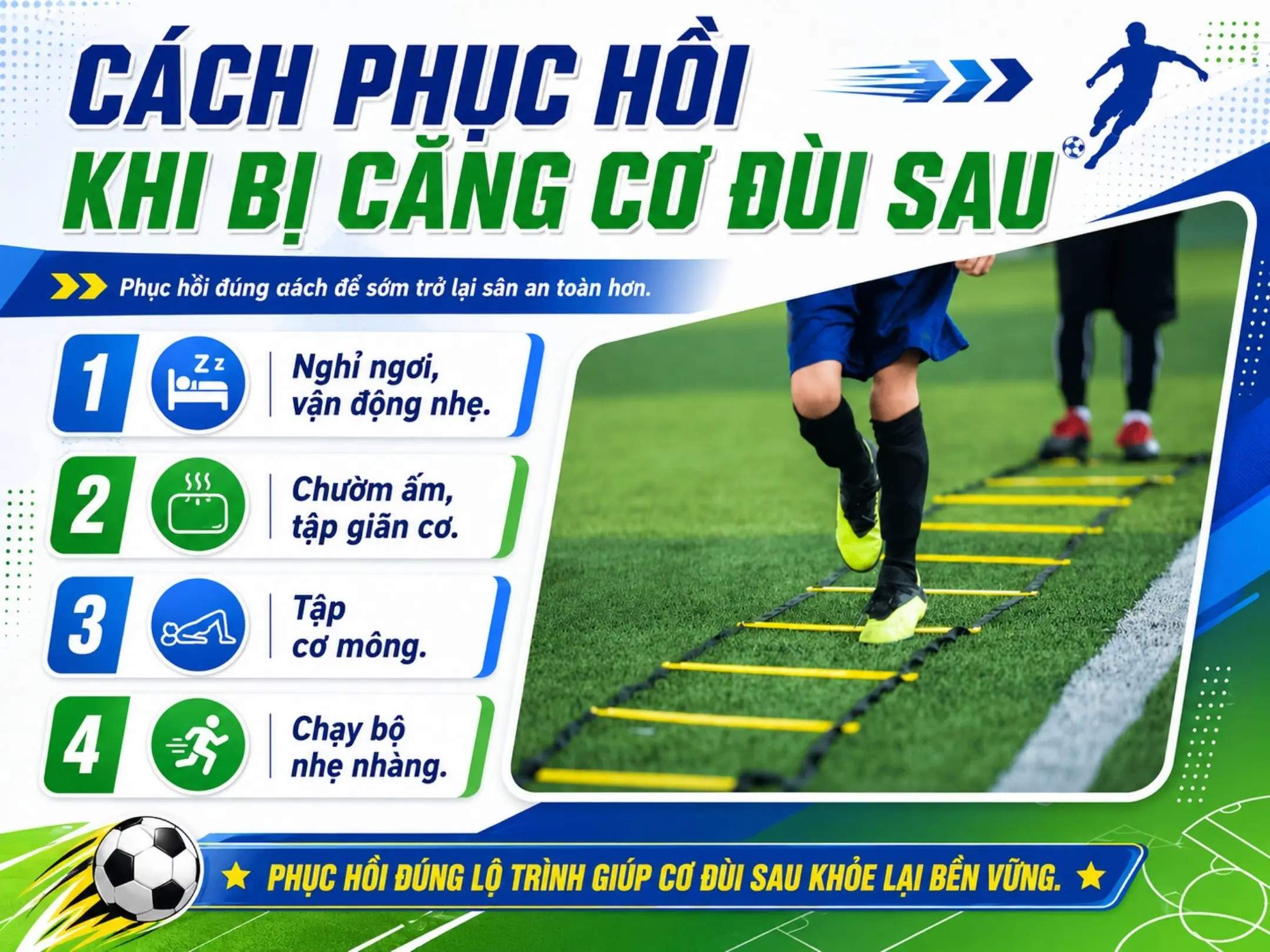 Cách phục hồi khi bị căng cơ đùi sau