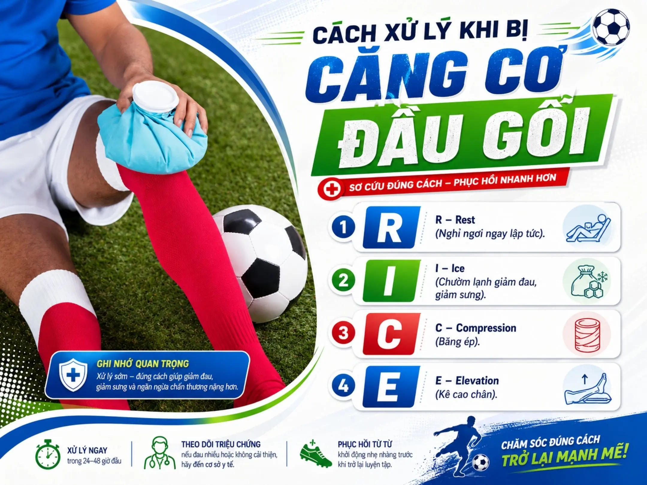 Cách xử lý khi bị căng cơ đầu gối
