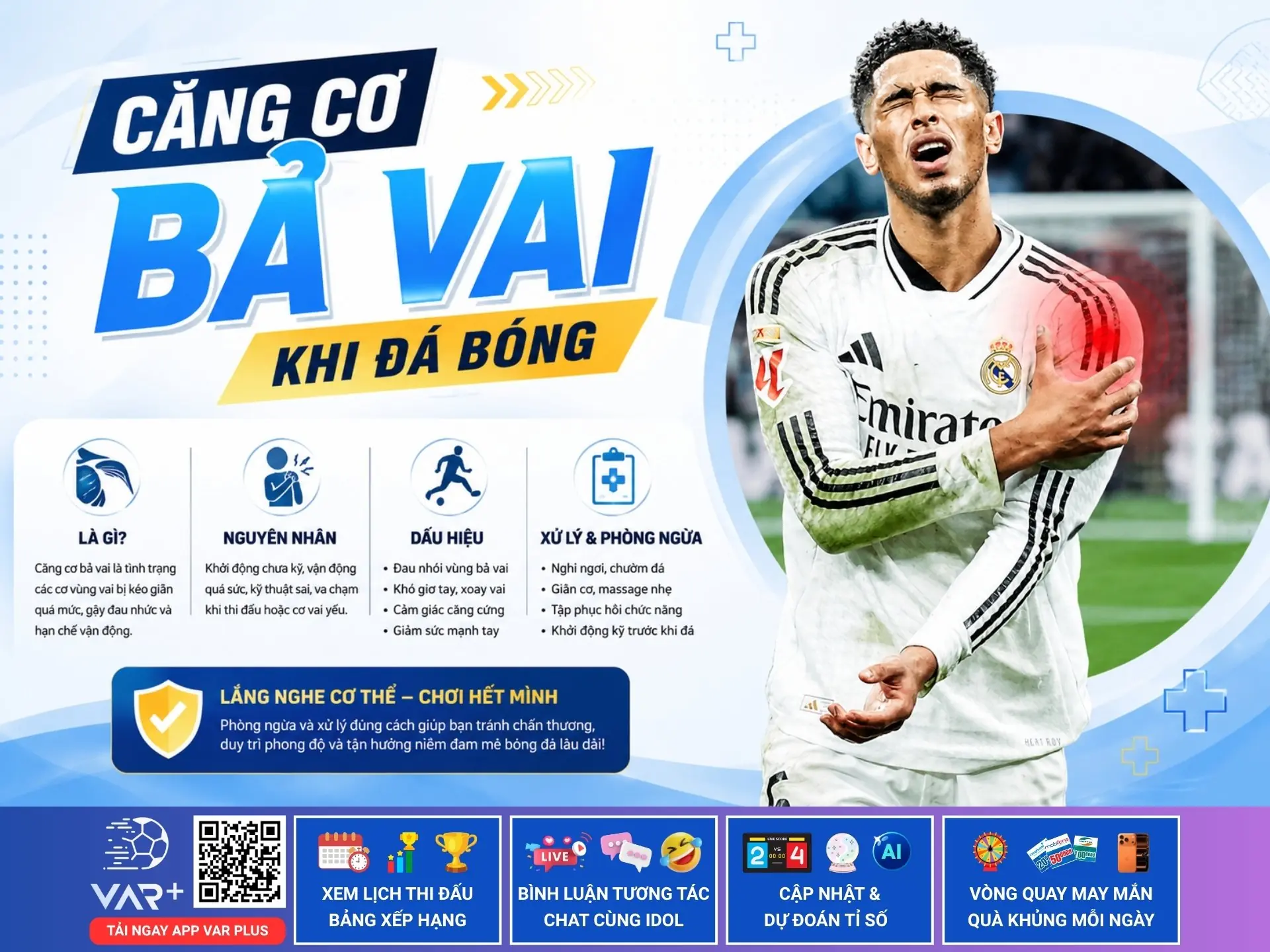 Căng cơ bả vai khi đá bóng phủi là do đâu, làm sao để phòng ngừa