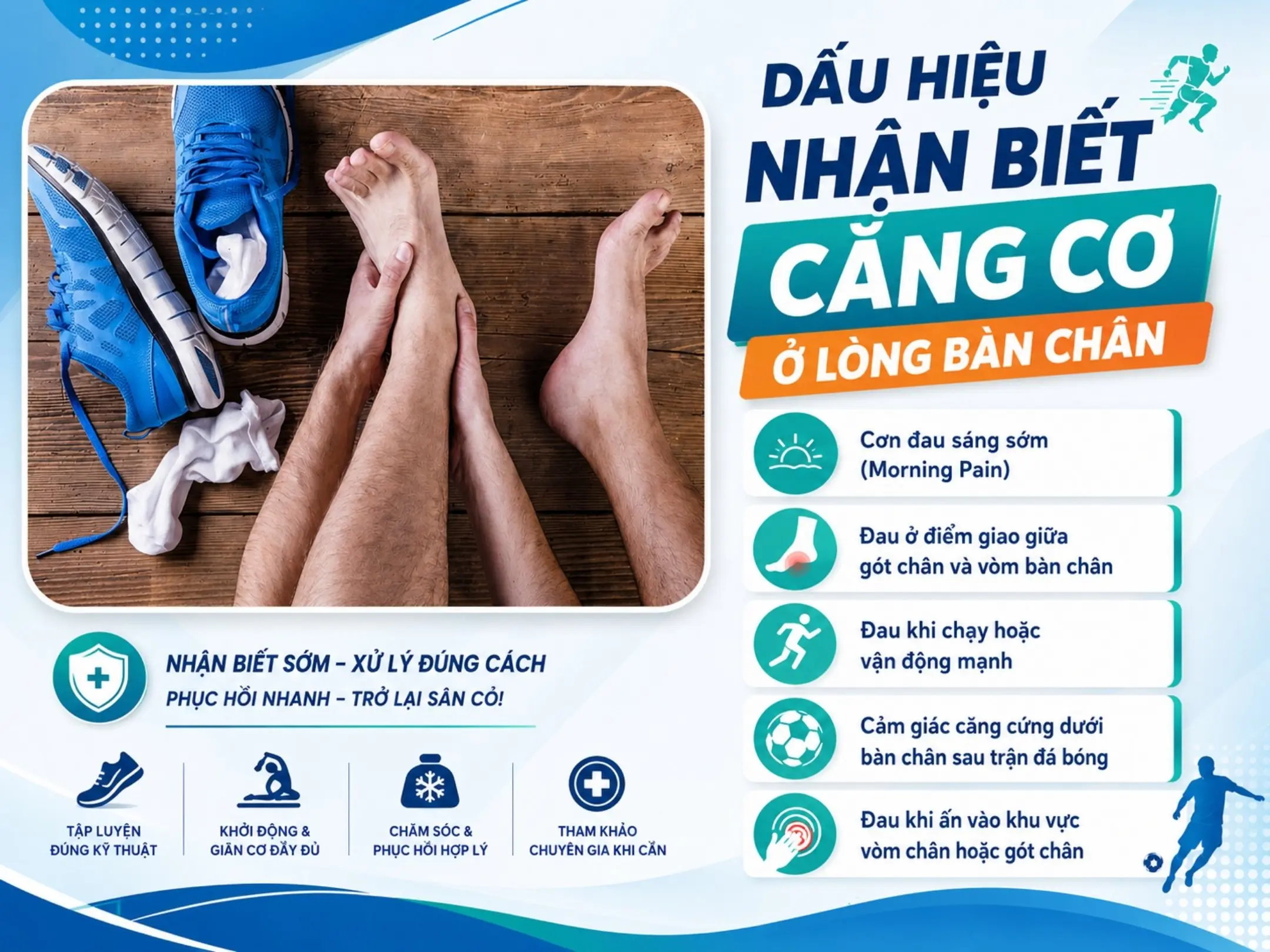 Dấu hiệu nhận biết căng cơ ở lòng bàn chân