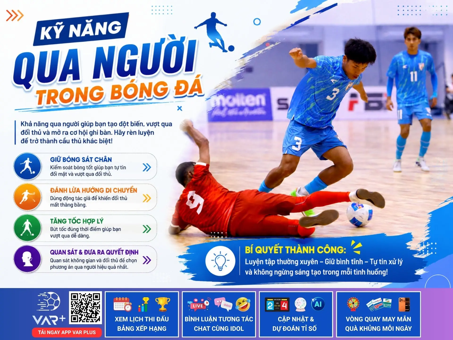 Kỹ năng qua người trong bóng đá: Những pha rê bóng hiệu quả có thể thay đổi cả trận đấu