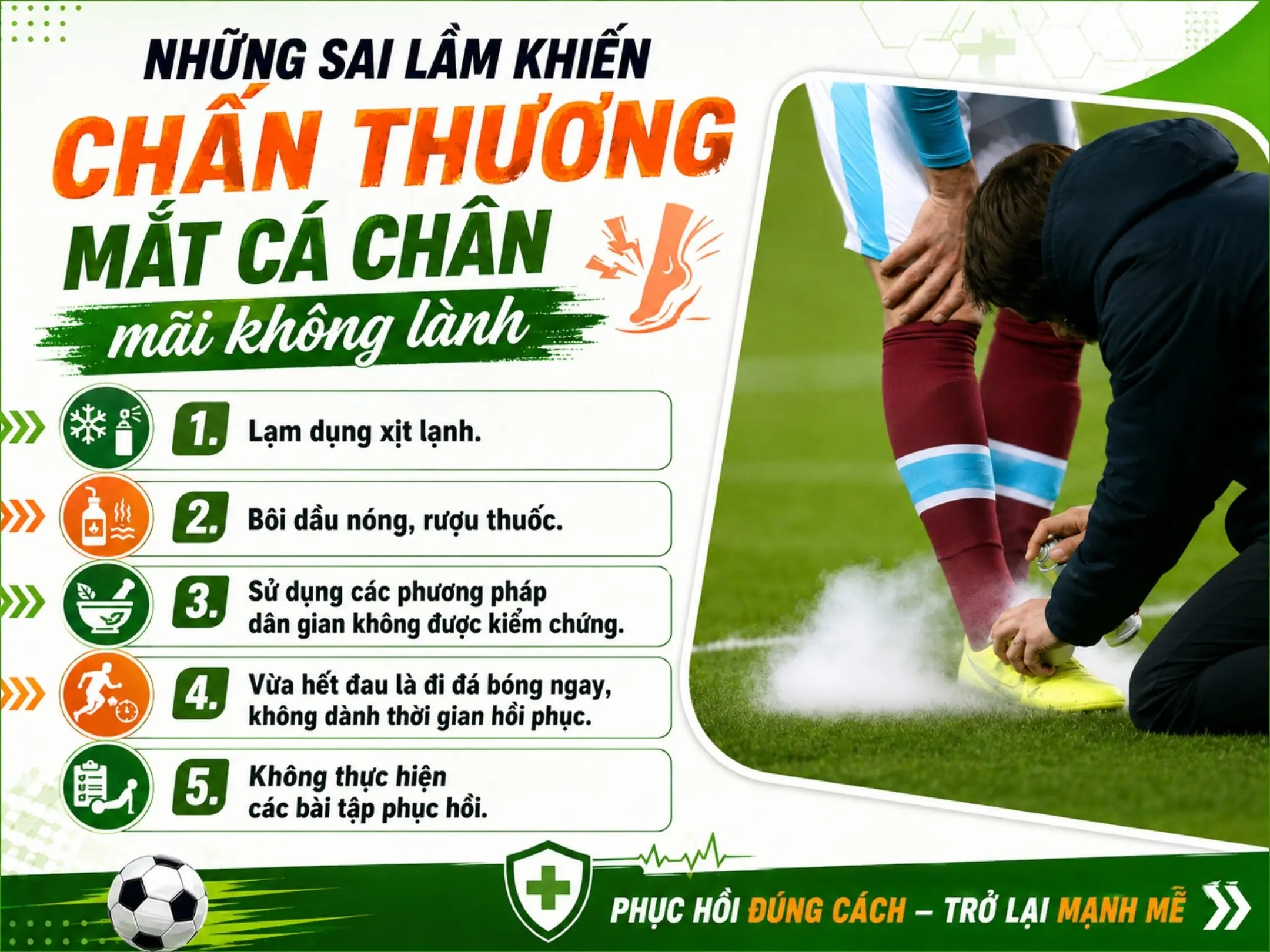 Những sai lầm khiến chấn thương mắt cá chân mãi không lành