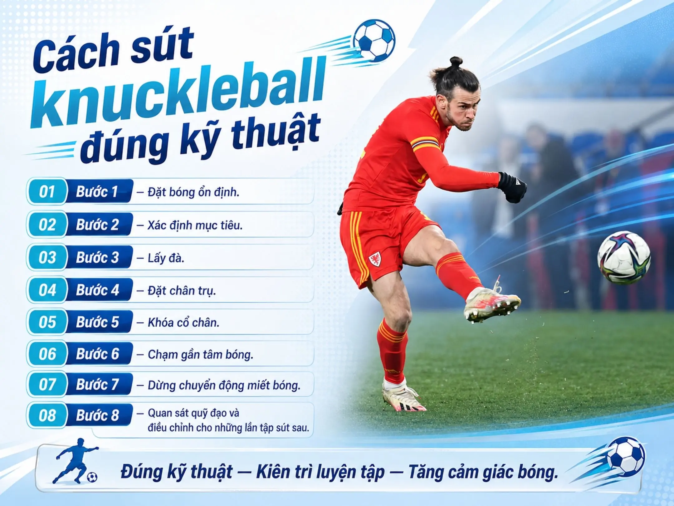 Cách sút knuckleball đúng kỹ thuật