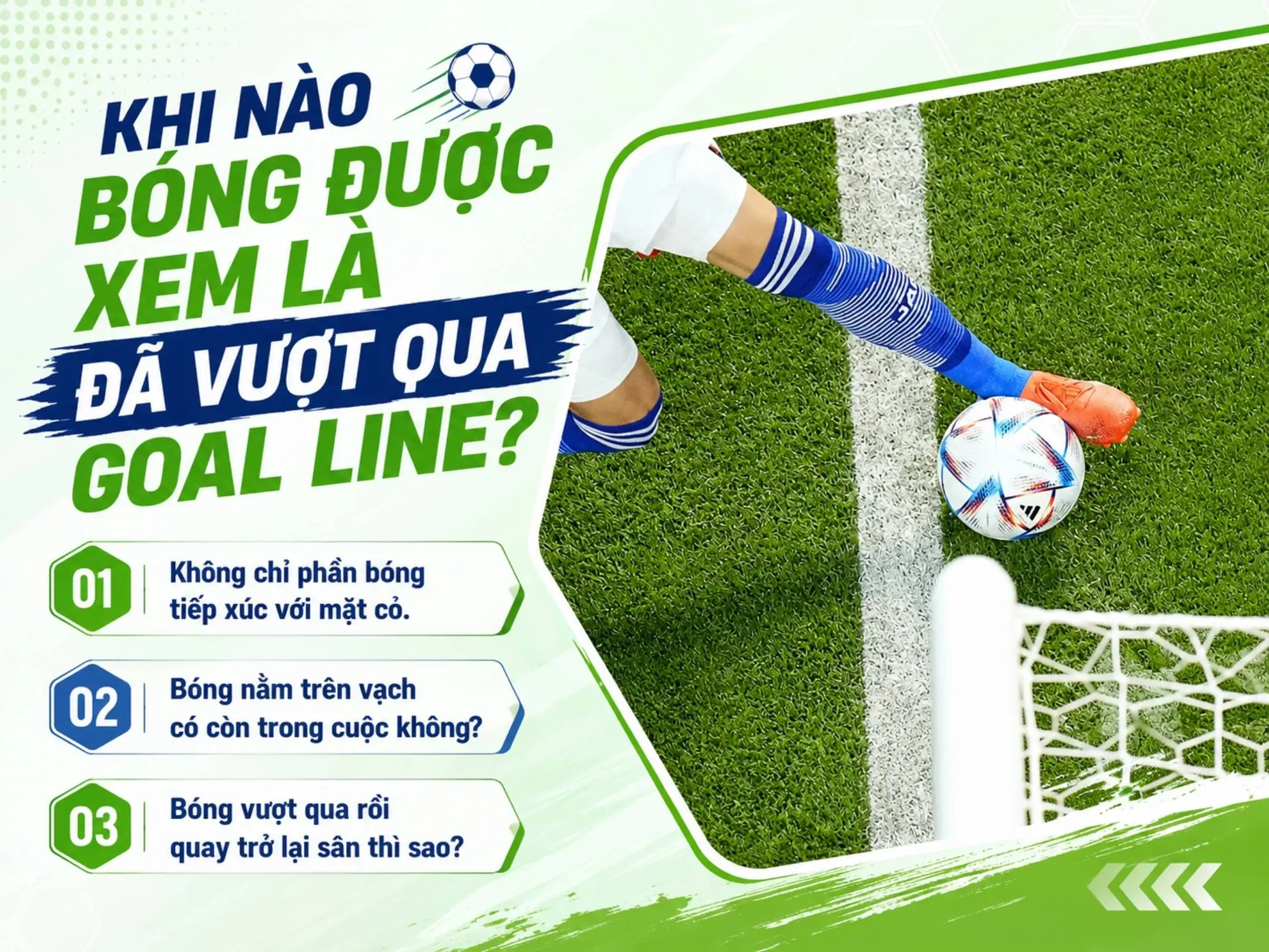 Khi nào bóng được xem là đã vượt qua goal line?