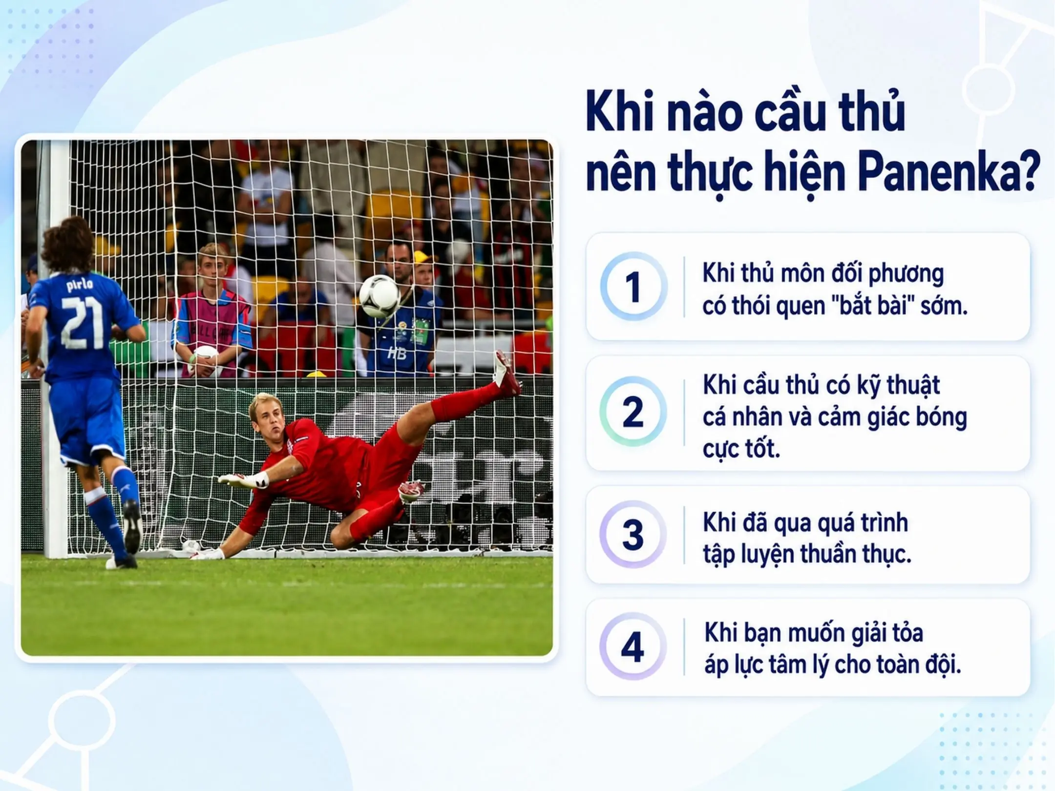Khi nào cầu thủ nên thực hiện Panenka?