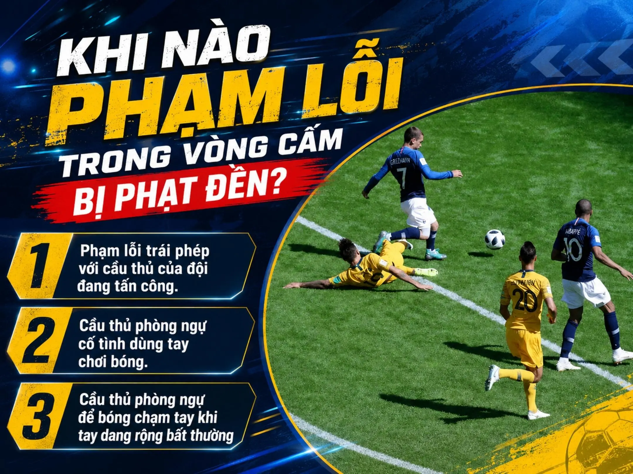 Vòng cấm là gì? Kích thước vòng cấm địa, luật thủ môn và những điều fan bóng đá cần biết 4 Khi nào phạm lỗi trong vòng cấm bị phạt đền?
